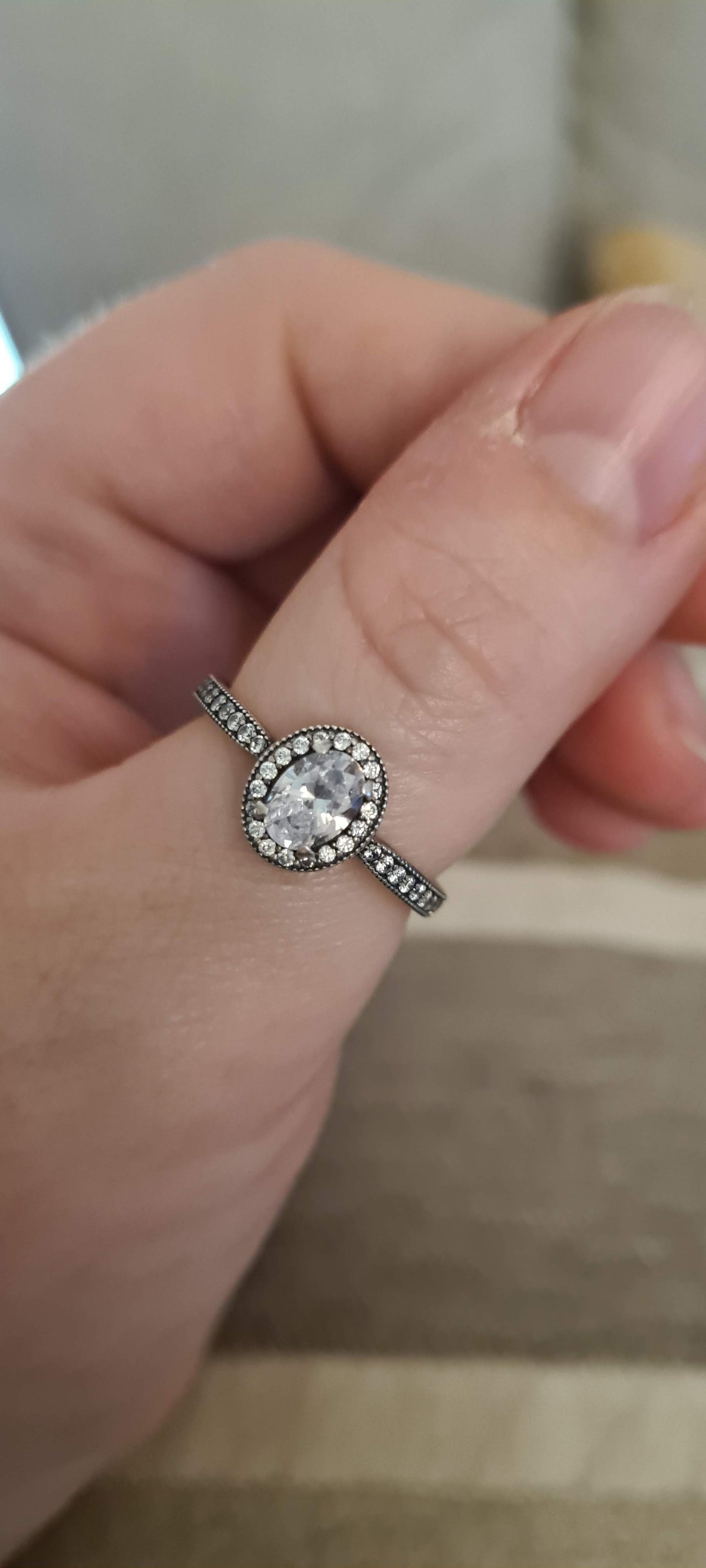 Genuine Pandora Oval CZ Pave Ring Size 60