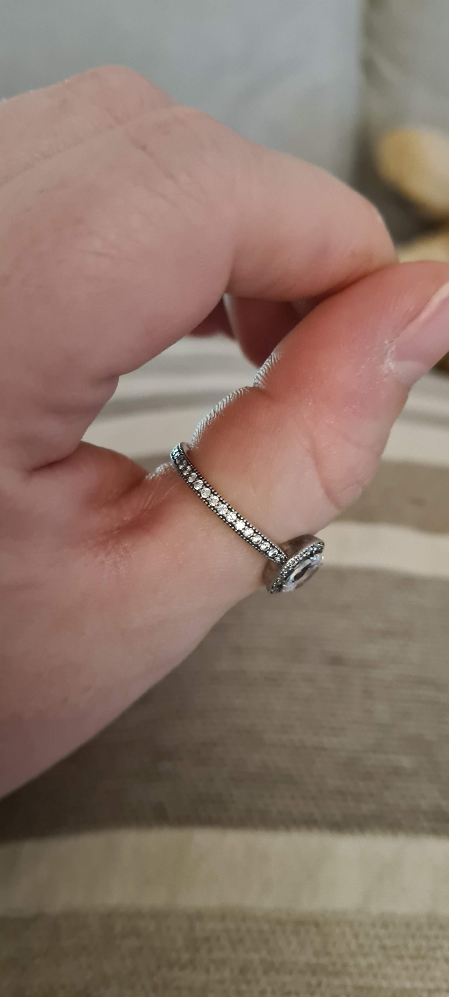 Genuine Pandora Oval CZ Pave Ring Size 60