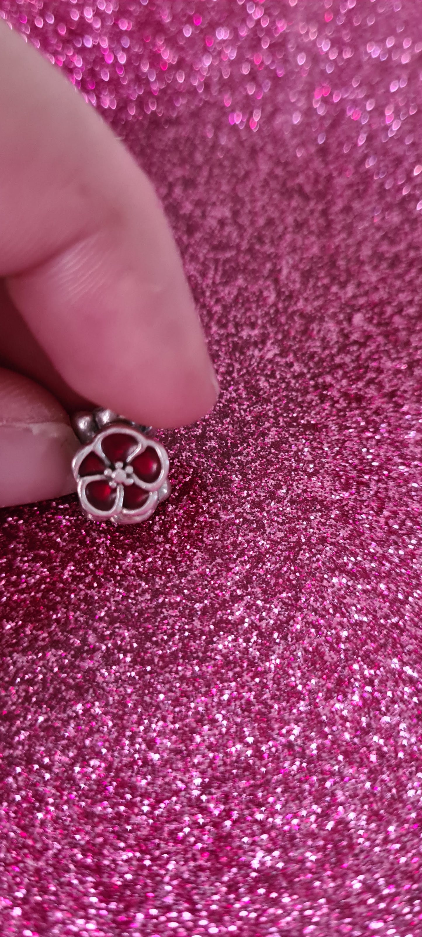 Genuine Pandora Poppy Enamel Red Flower Trio Charm