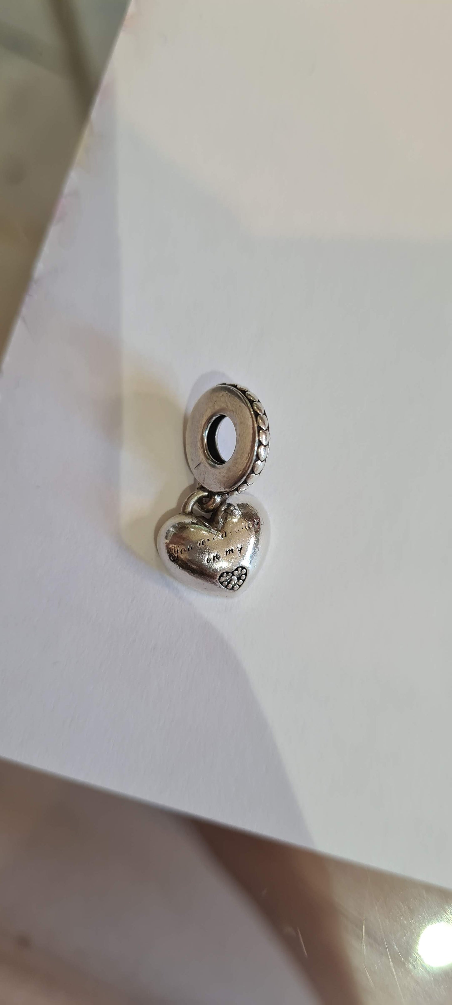 Genuine Pandora Daughter Heart Dangle Charm Always in My Heart Gift