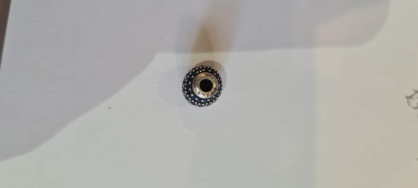Genuine Pandora Peace Blue Pave Ball Charm Sparkle Essence