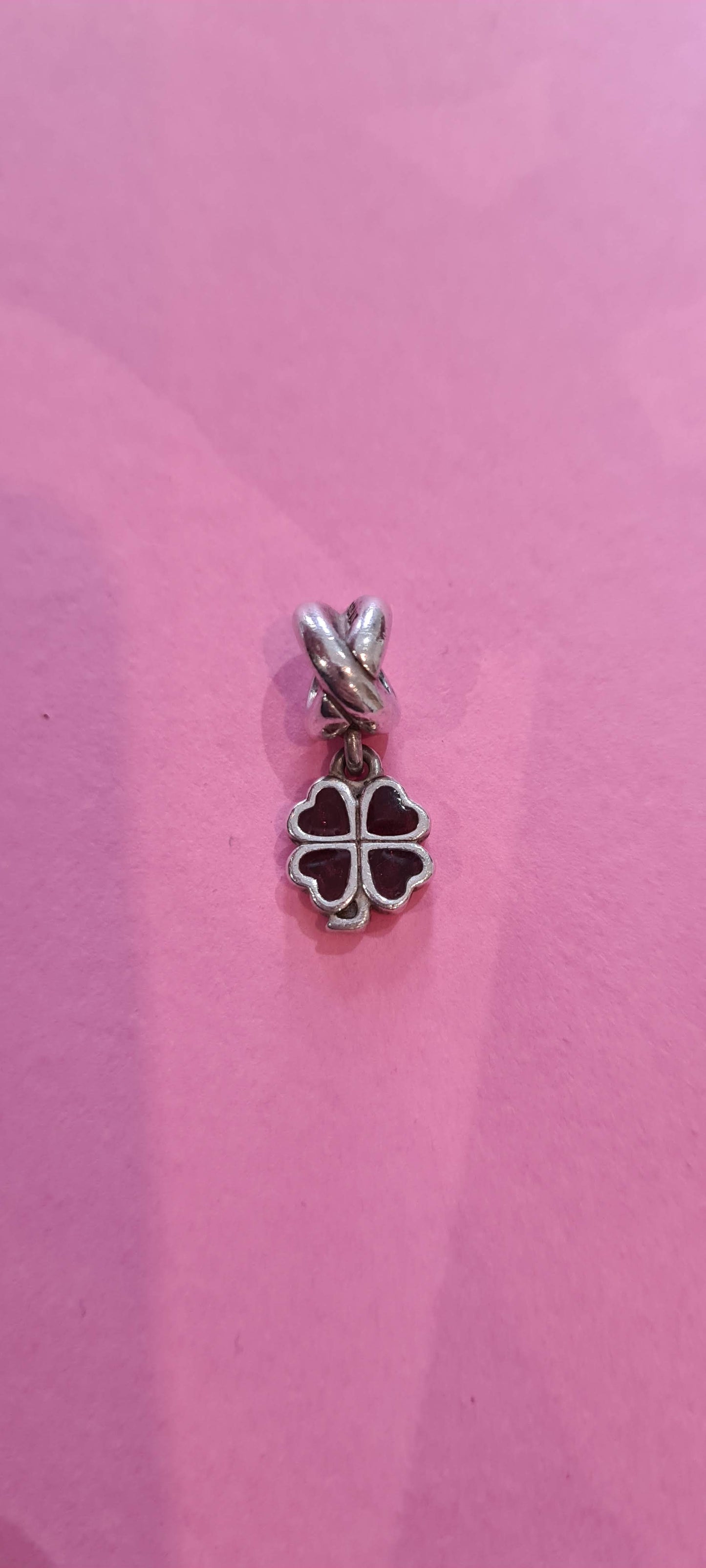Genuine Pandora Retired Four Leaf Clover Lucky Charm Green Enamel