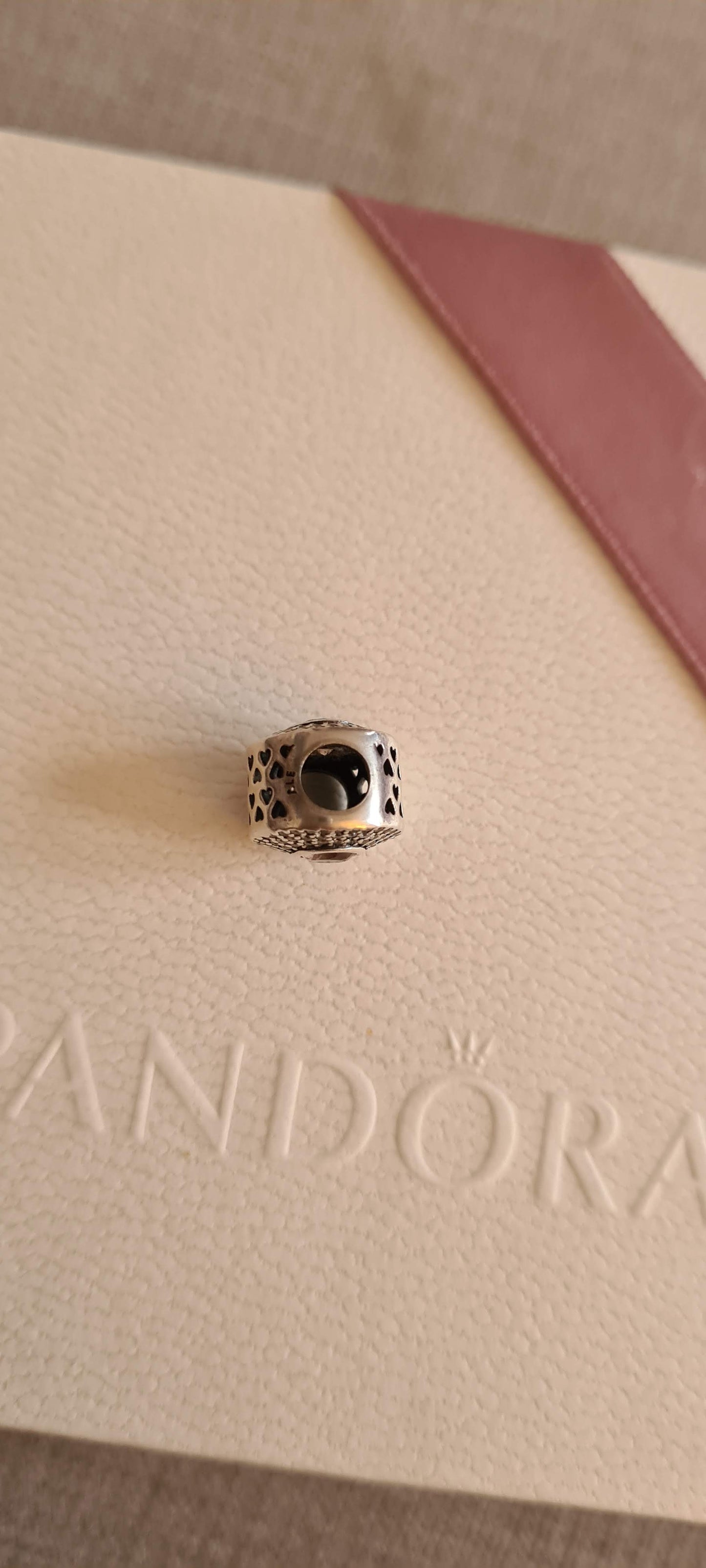 Genuine Pandora Pave Charm with Pink Stone