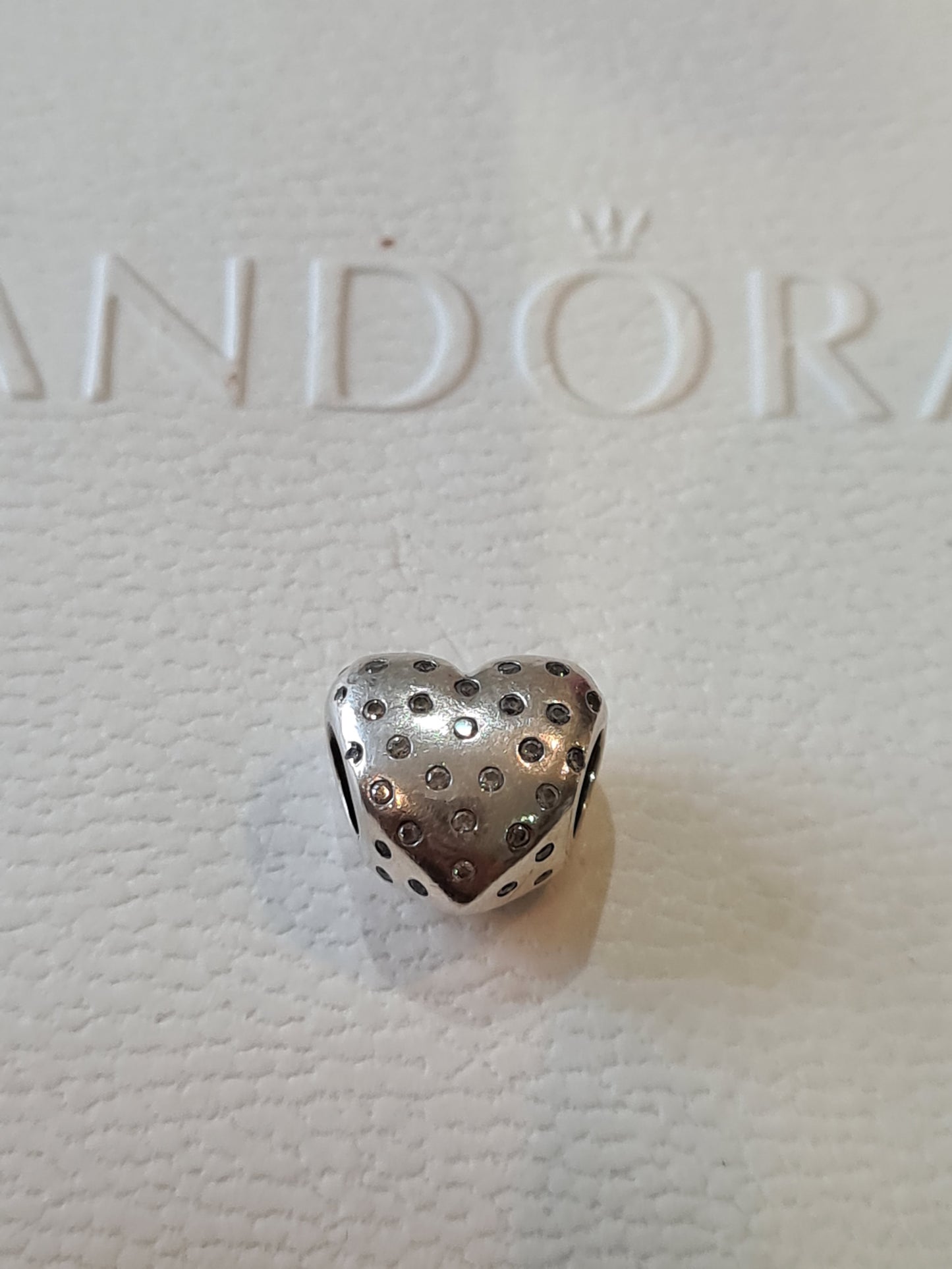 Genuine Pandora CZ Studded Heart Pave Charm