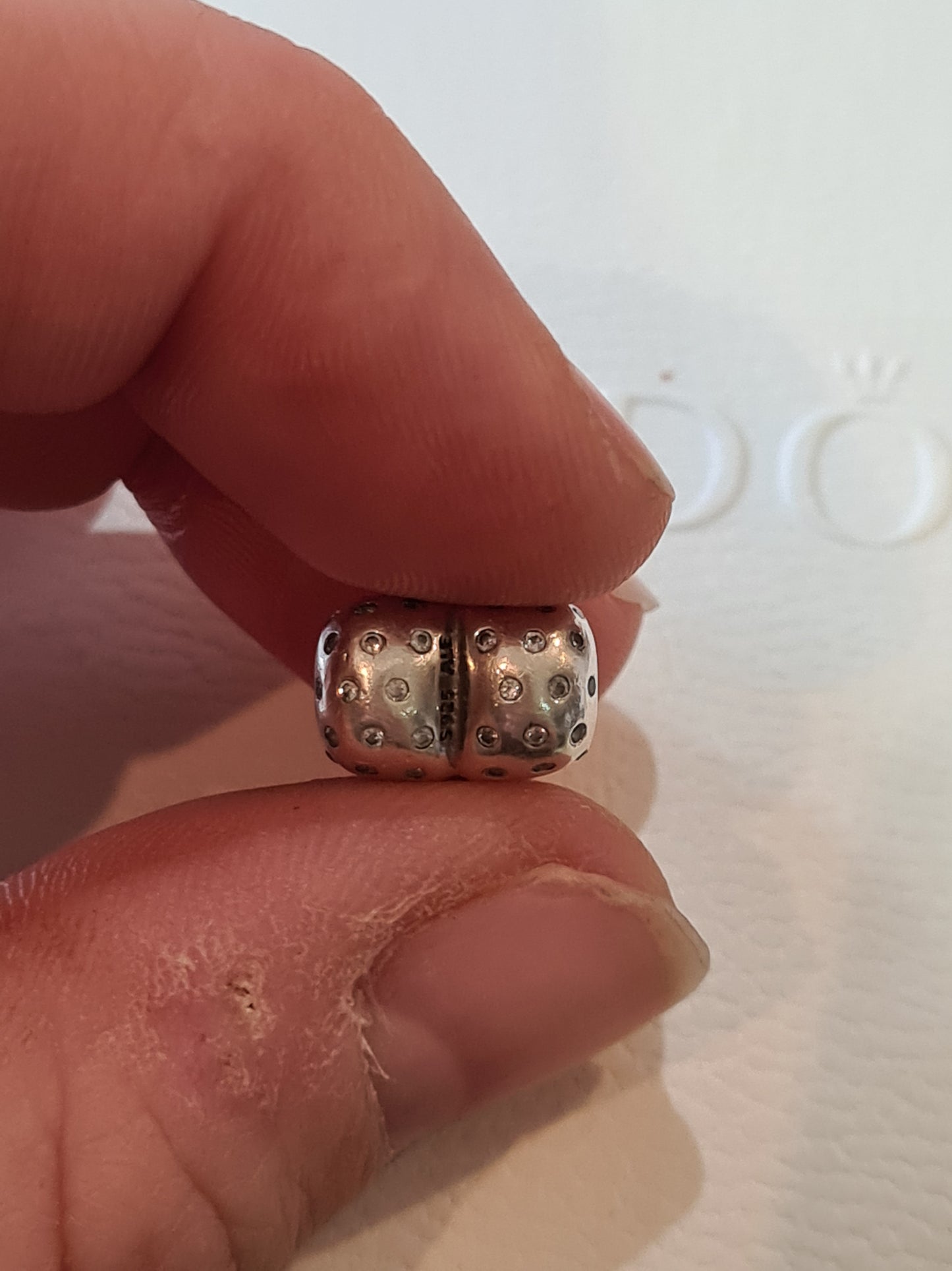Genuine Pandora CZ Studded Heart Pave Charm