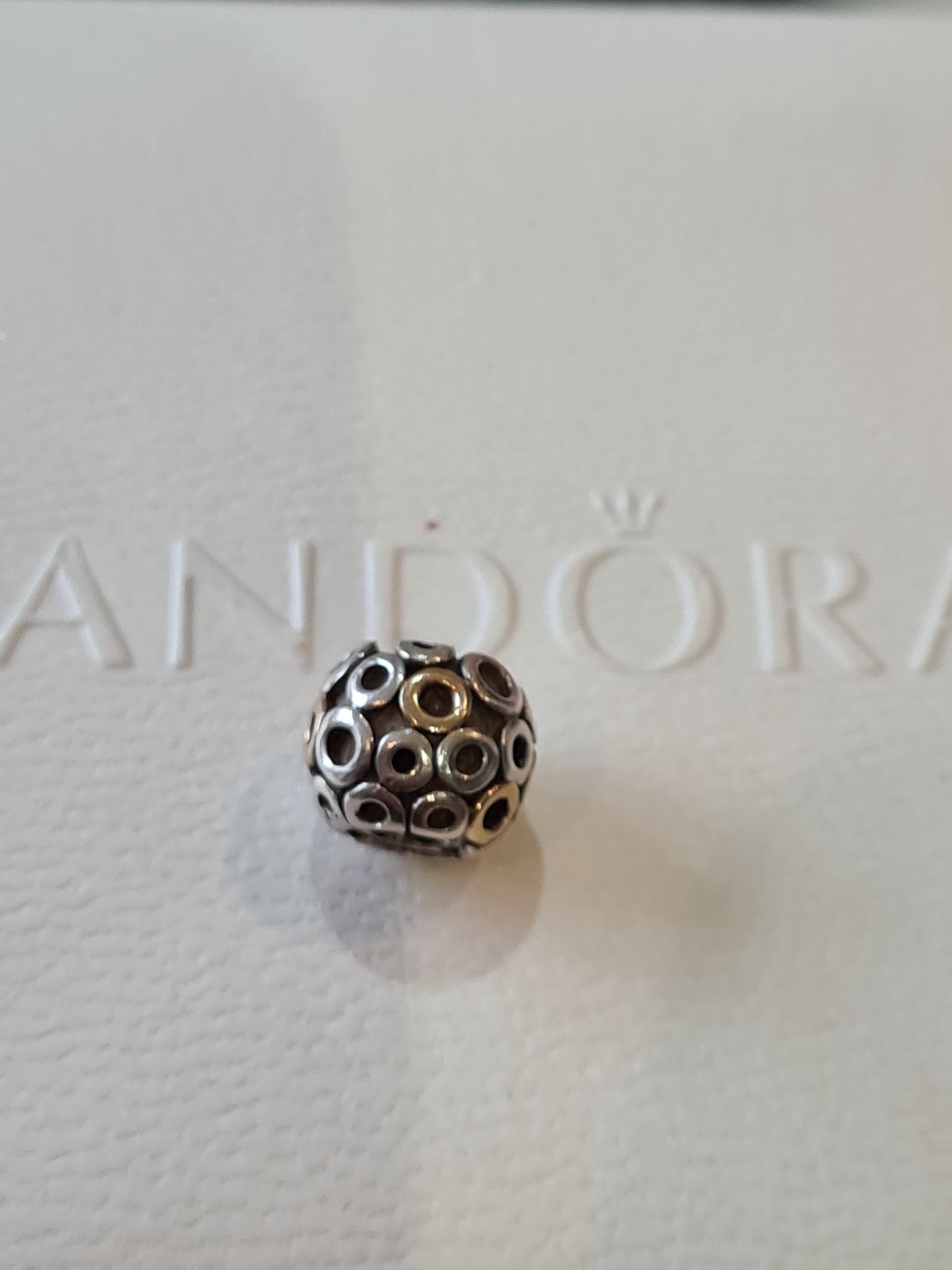 Genuine Pandora Oh My Dot Two Tone Charm Gold