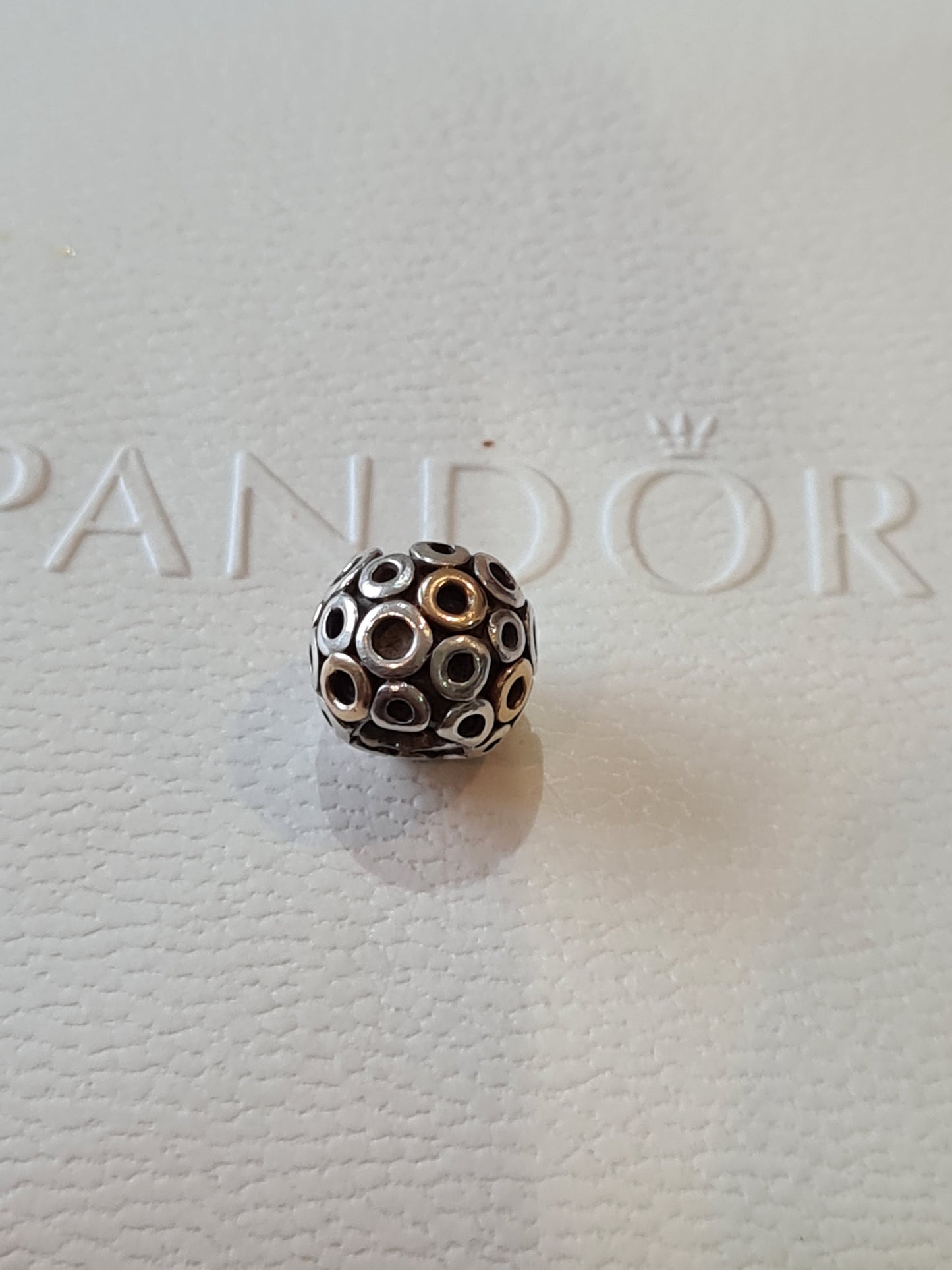 Genuine Pandora Oh My Dot Two Tone Charm Gold
