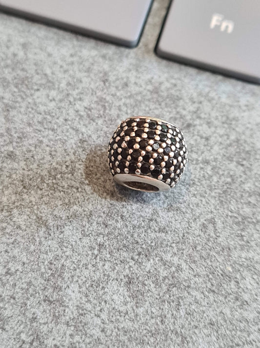Genuine Pandora Black Pave Ball Sparkle Charm
