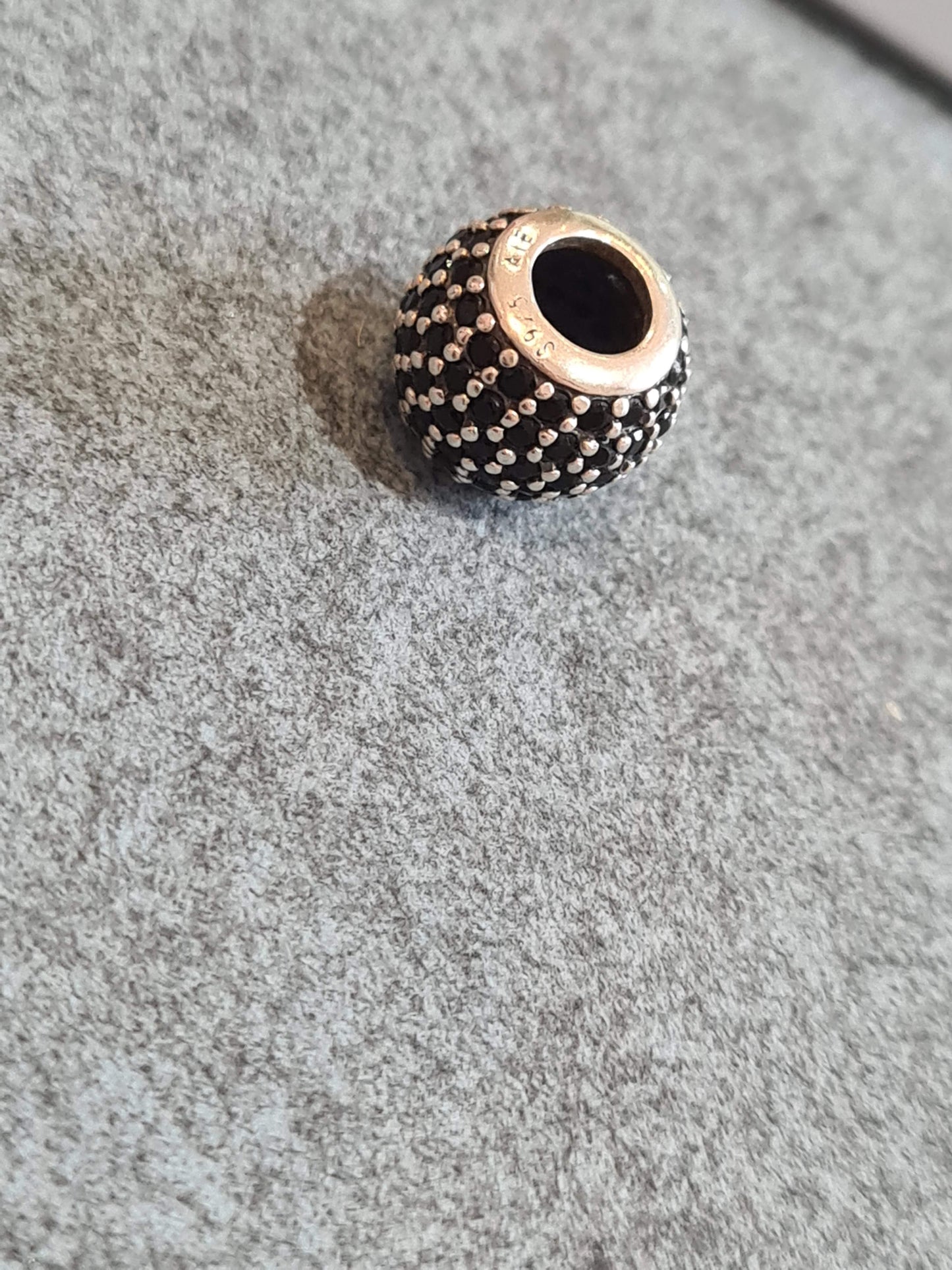 Genuine Pandora Black Pave Ball Sparkle Charm