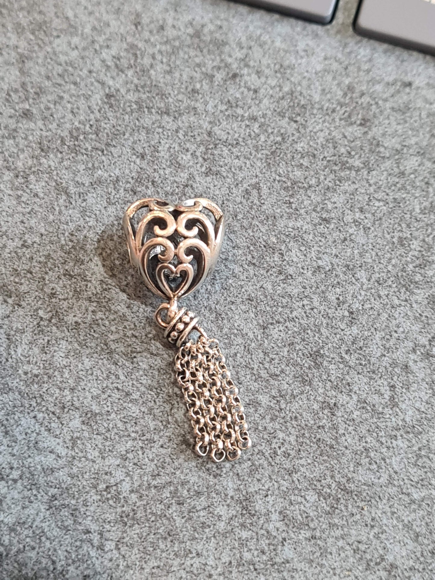 Genuine Silver Oriental Dangle Tassel Charm Dangle Pendant