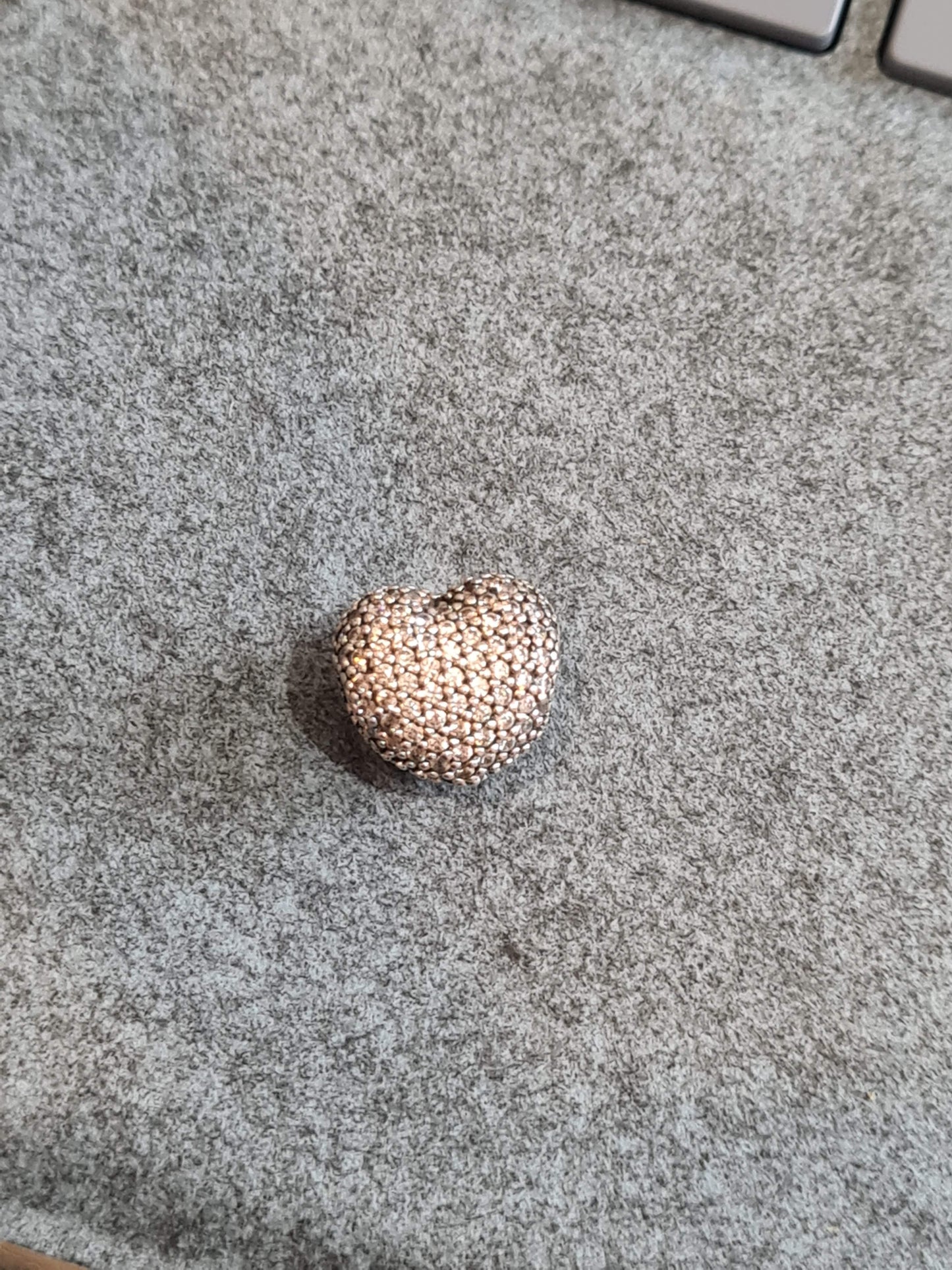 Genuine Pandora Pave Clear Heart Clip Charms
