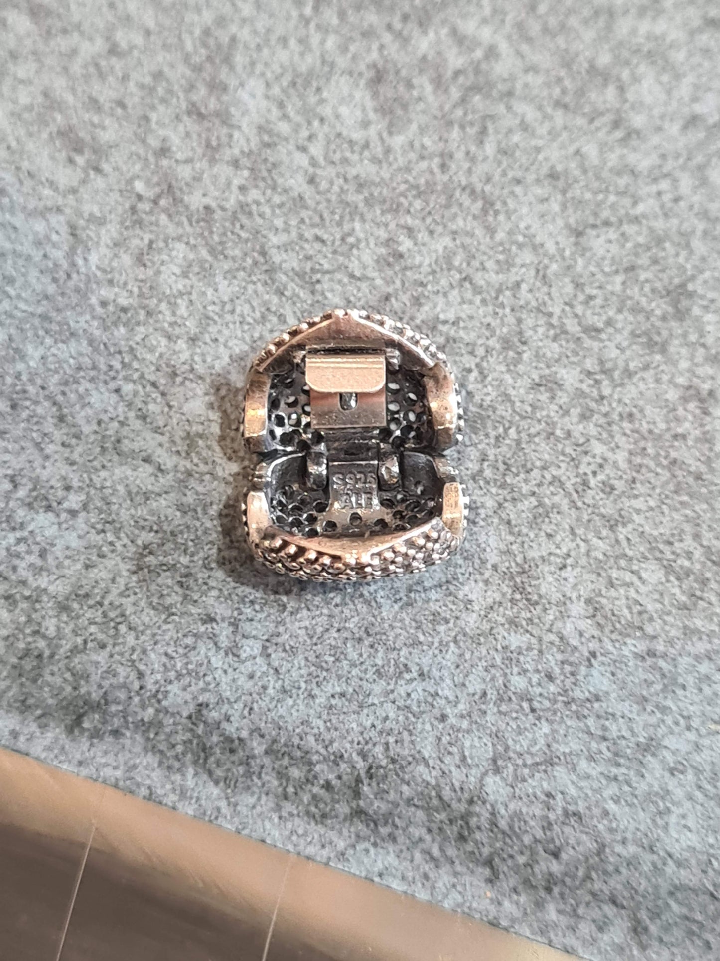Genuine Pandora Pave Clear Heart Clip Charms
