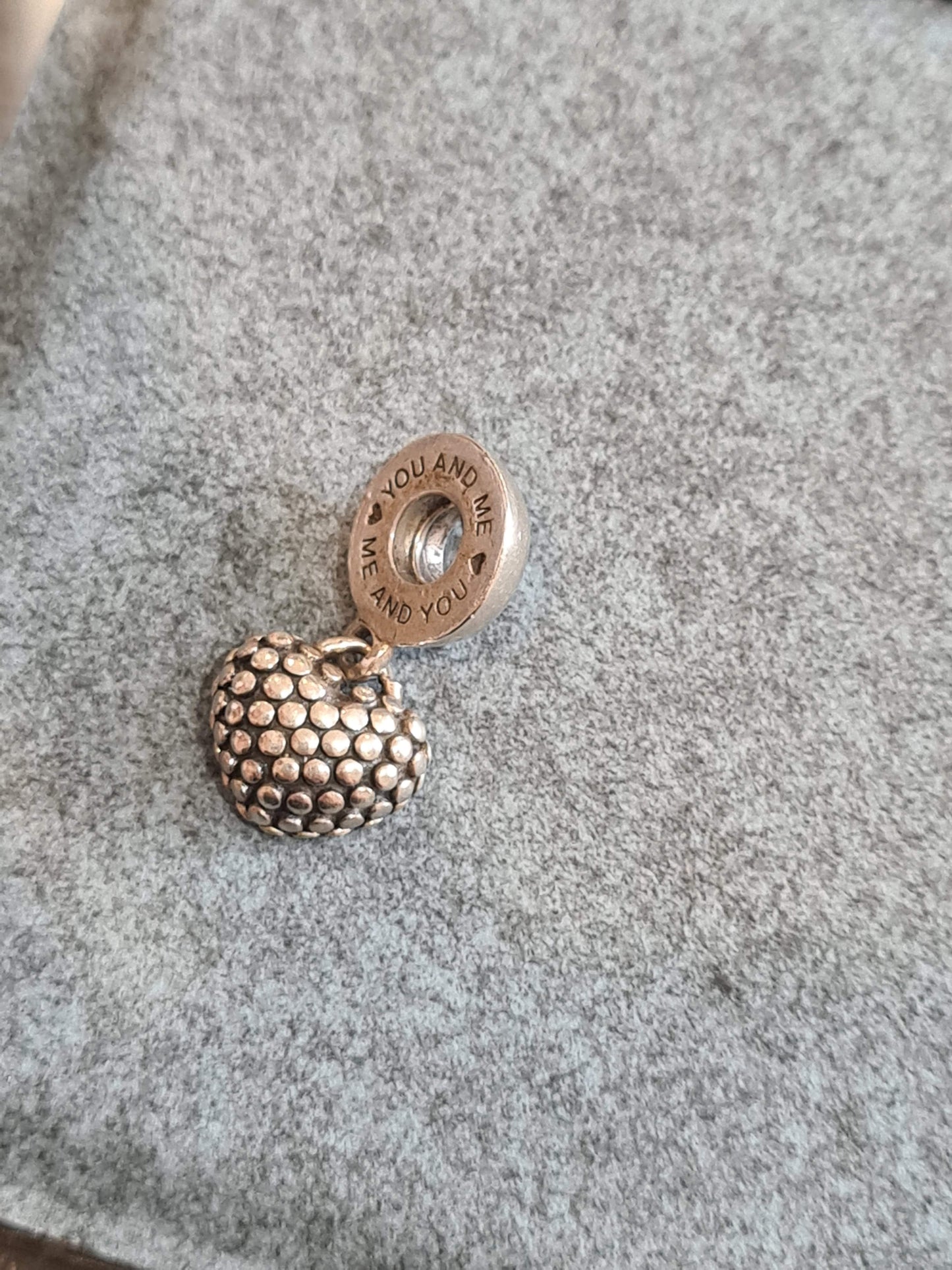 Genuine Pandora Red Enamel Heart Daughter Dangle Charm