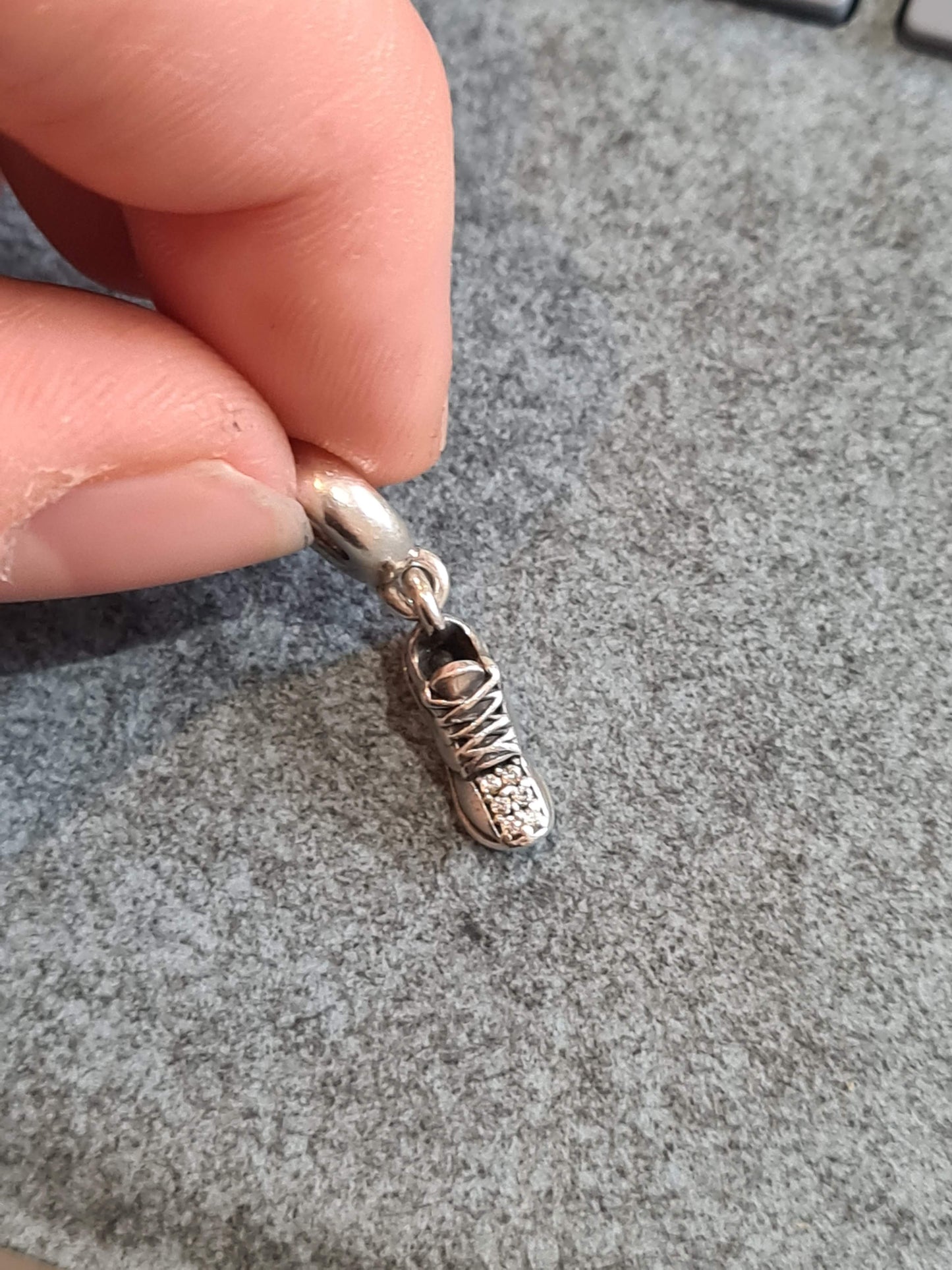 Genuine Pandora Running Shoe I love To Run Pave Tip Charm