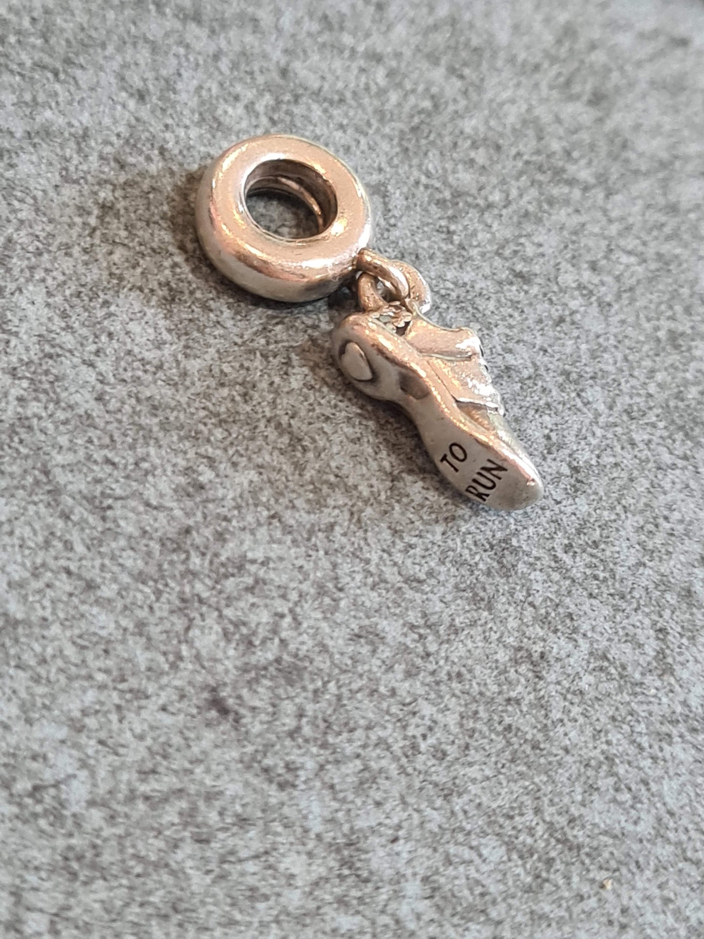 Genuine Pandora Running Shoe I love To Run Pave Tip Charm