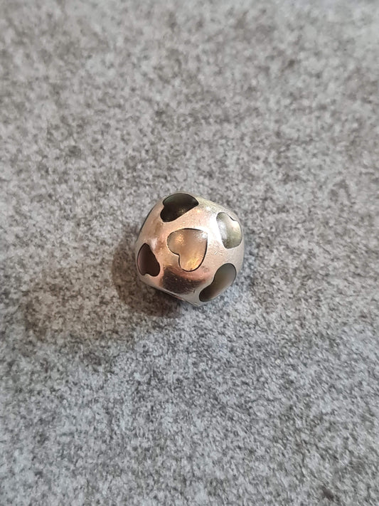 Genuine Pandora Grey Mother of Pearl Heart Charm