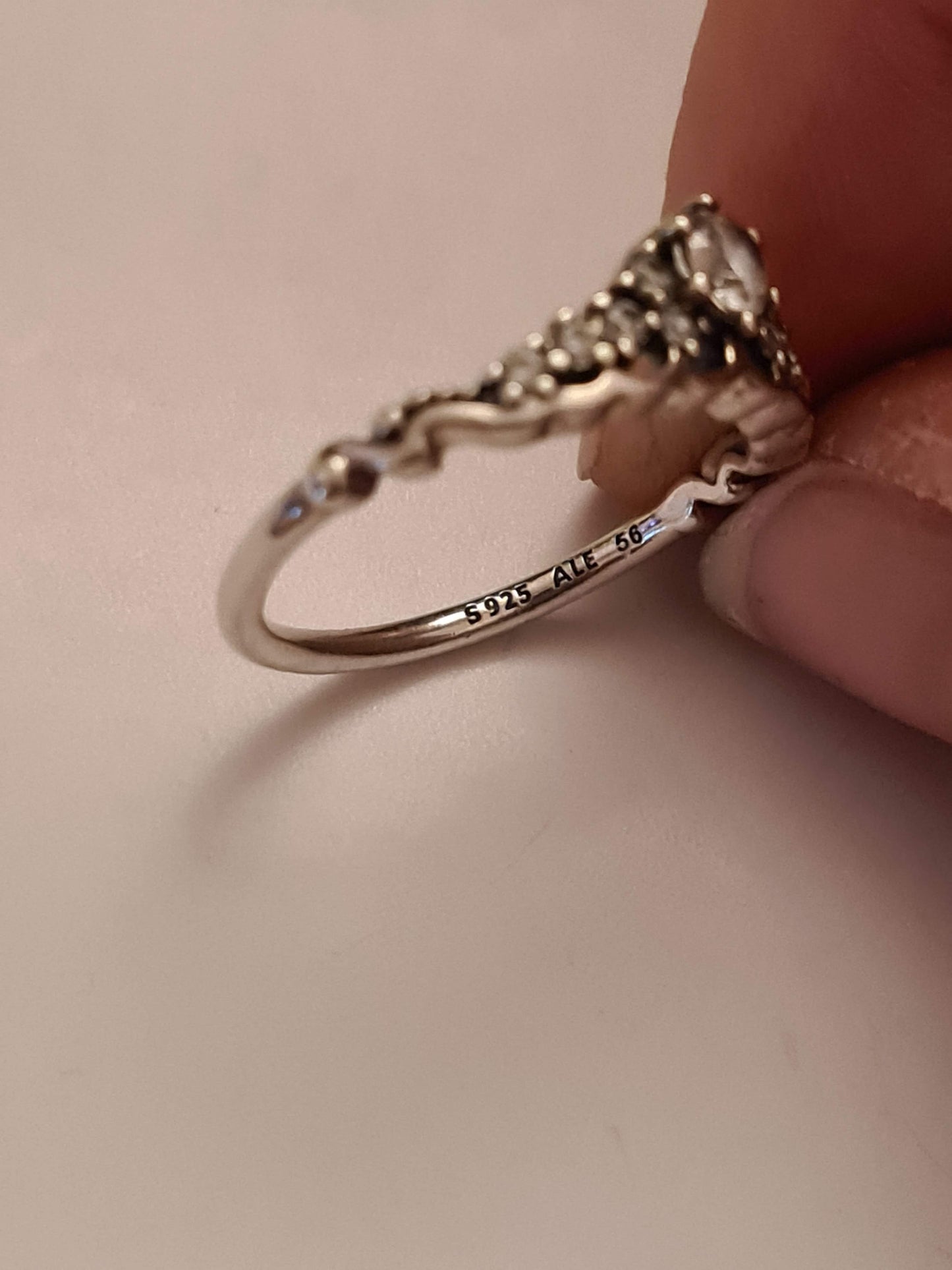 Genuine Pandora Princess Tiara Ring Size 50