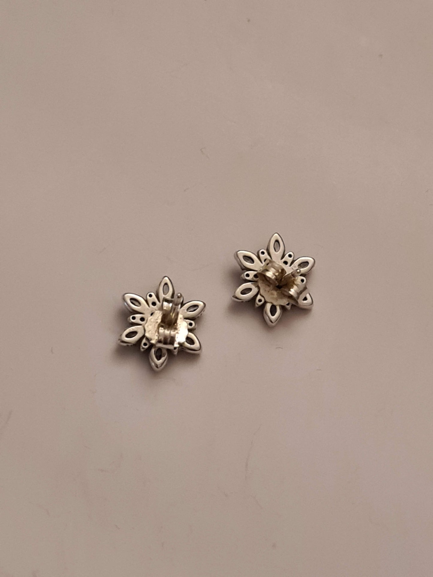 Genuine Pandora Ice Blue Snowflake Pave Earrings with Backs