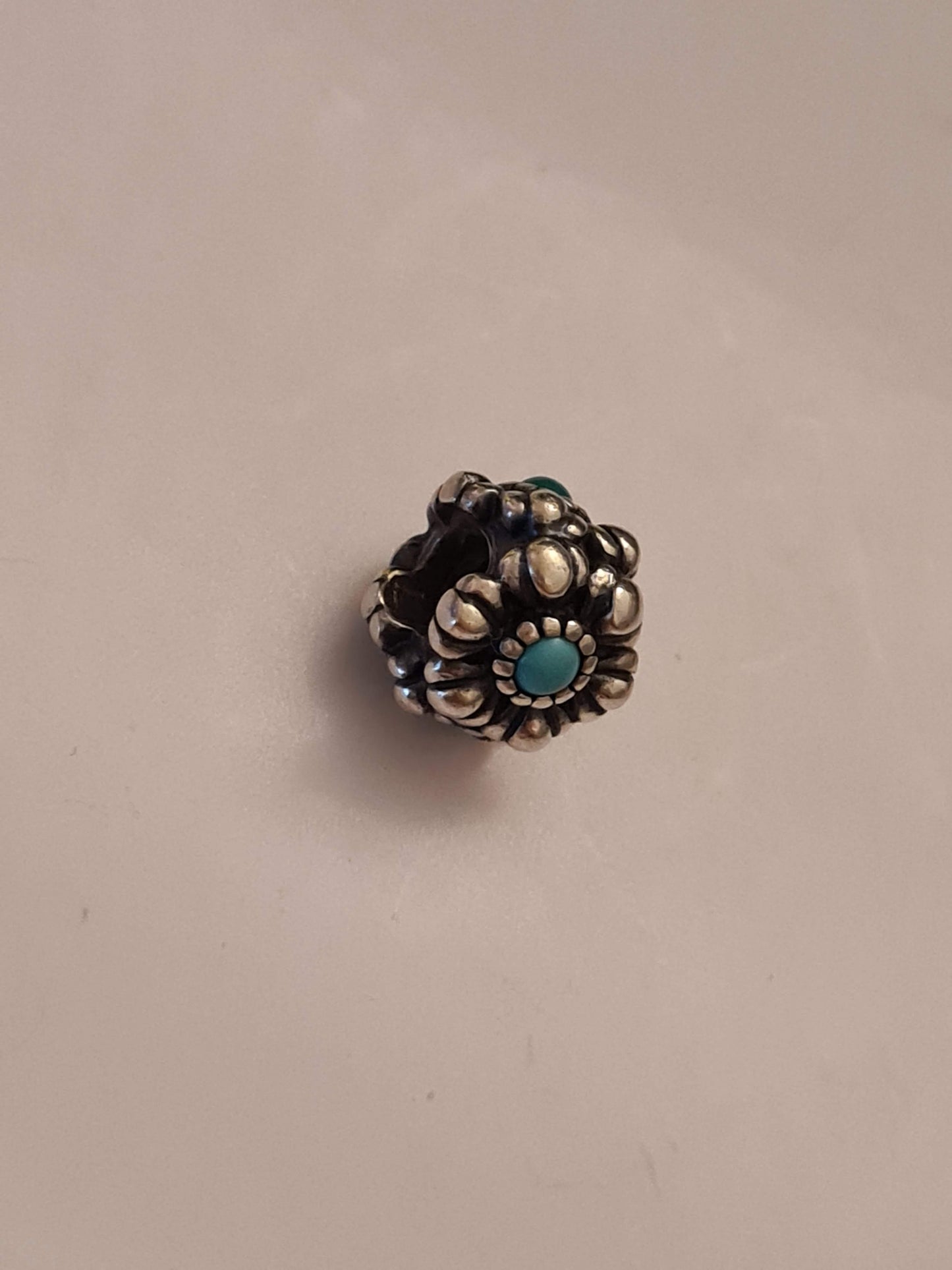 Genuine Pandora Turquoise Birthday Bloom Charm HTF