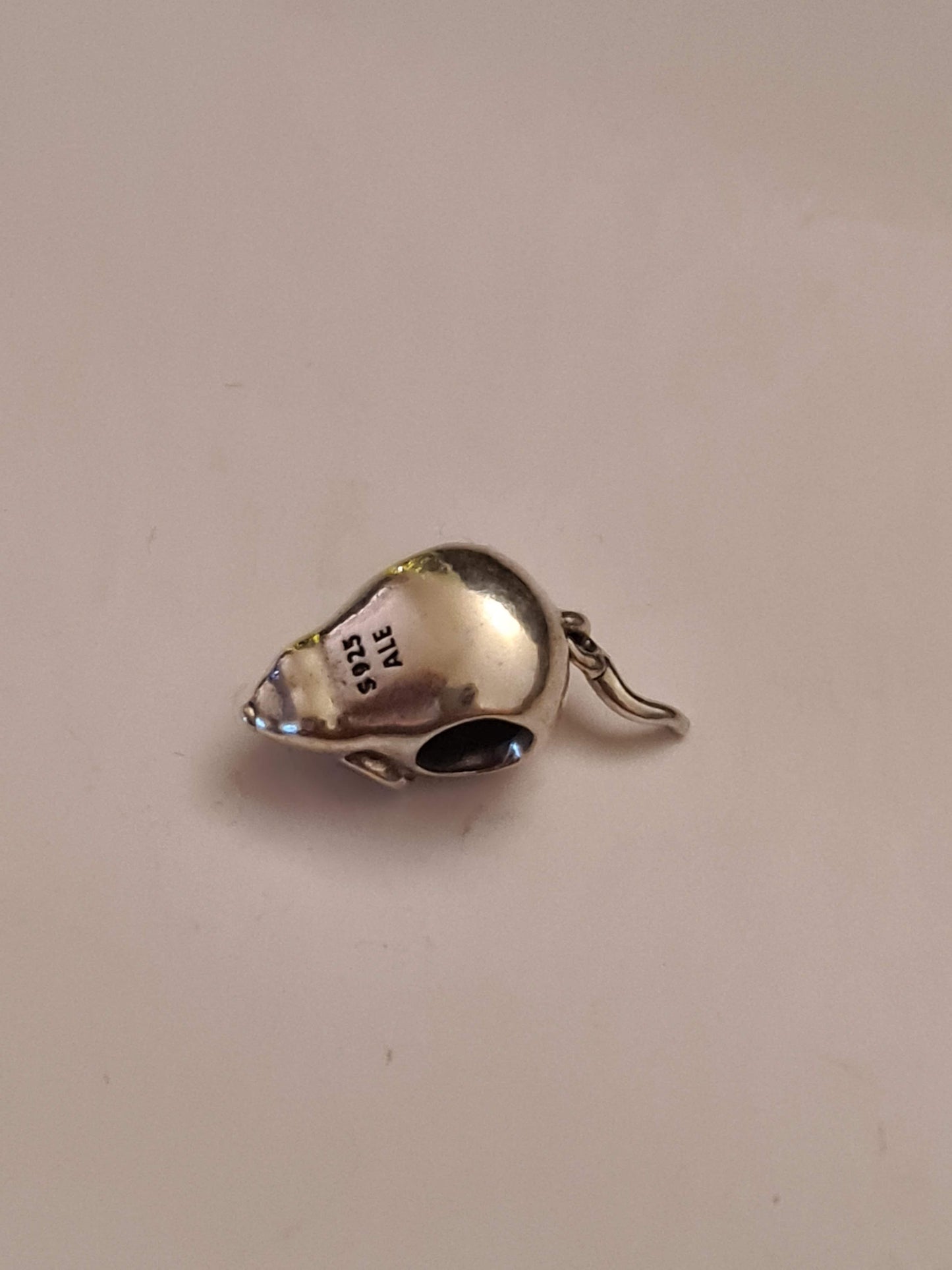 Genuine Pandora Mouse Charm with Moving Tail and Enamel Ears