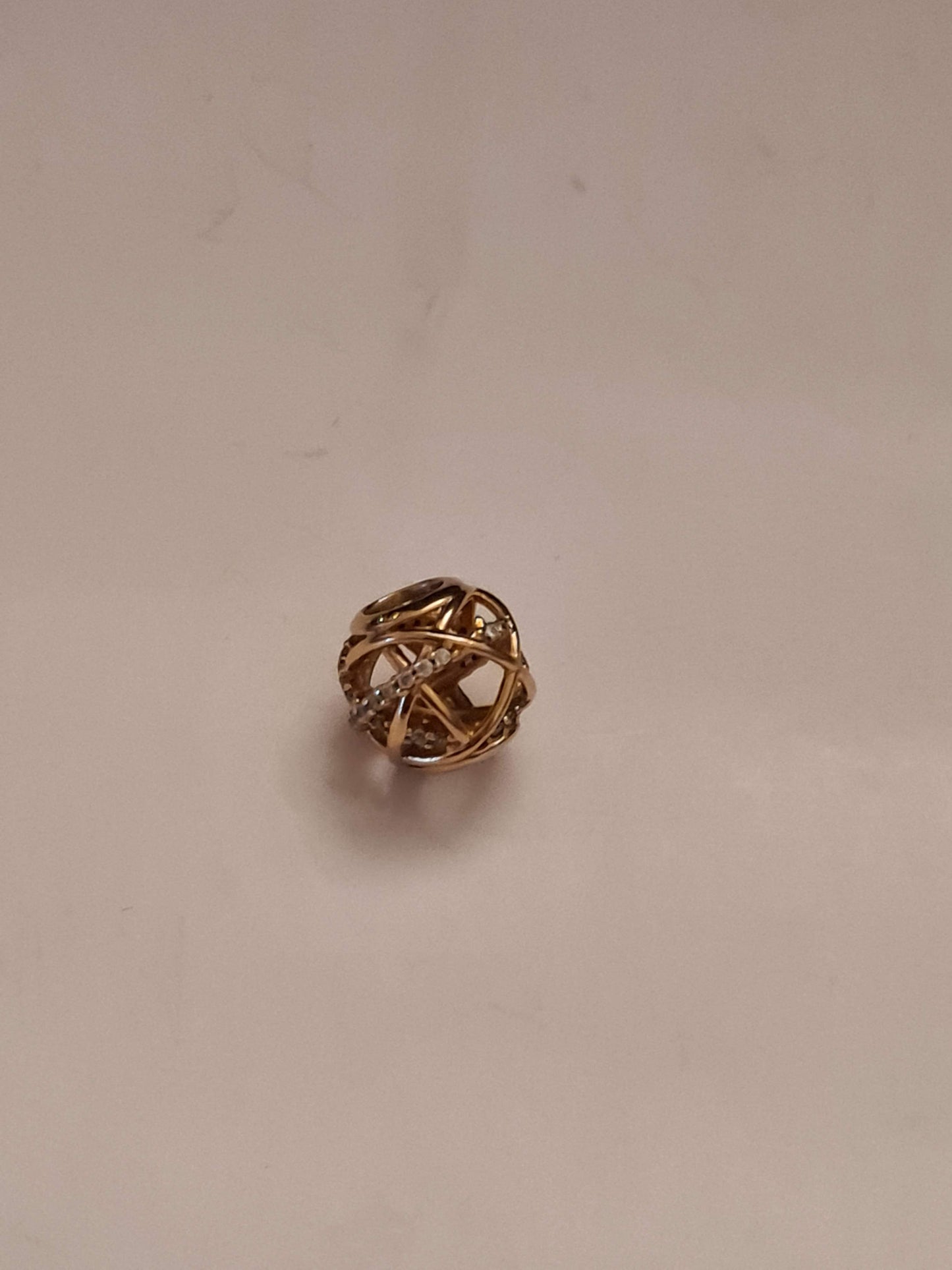 Genuine Pandora Rose Gold Sparkling Galaxy Lines Pave Charm
