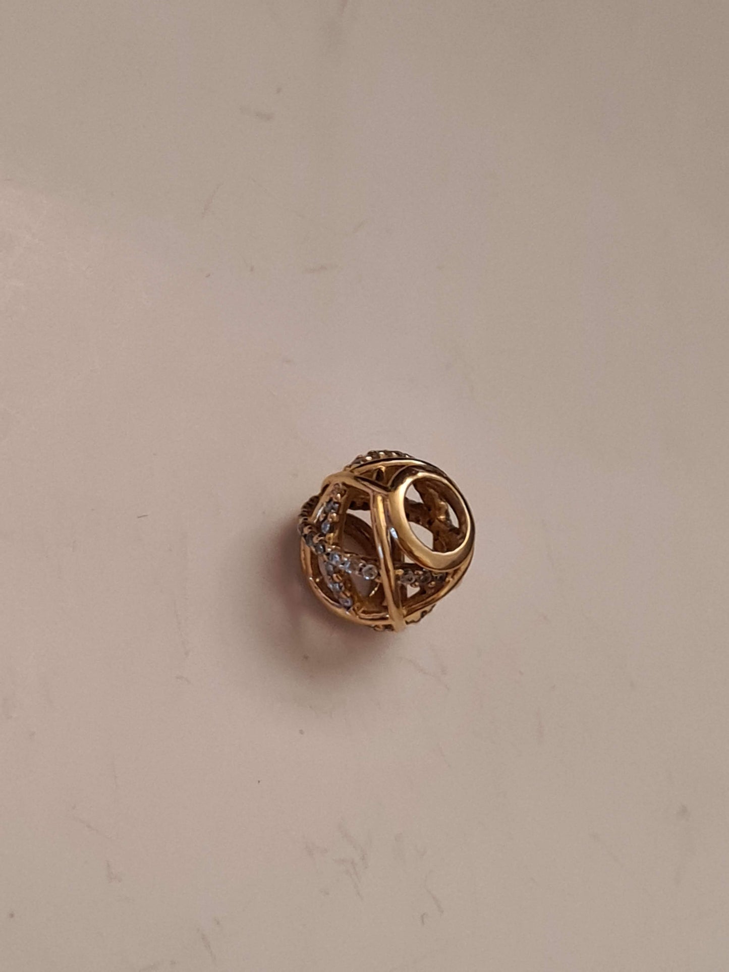 Genuine Pandora Rose Gold Sparkling Galaxy Lines Pave Charm
