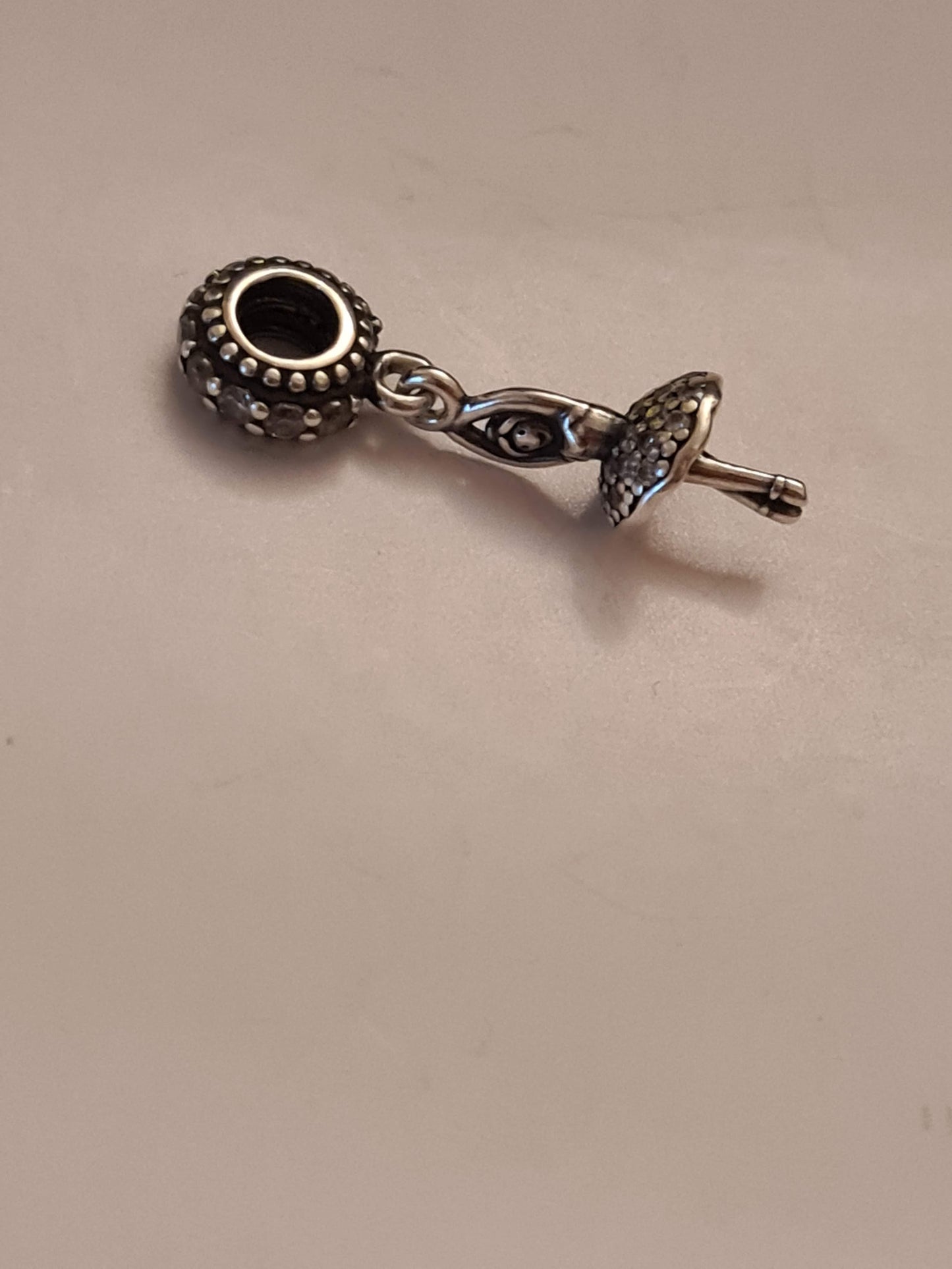 Genuine Pandora Beautiful Dangle Ballerina Charm with Pave Skirt