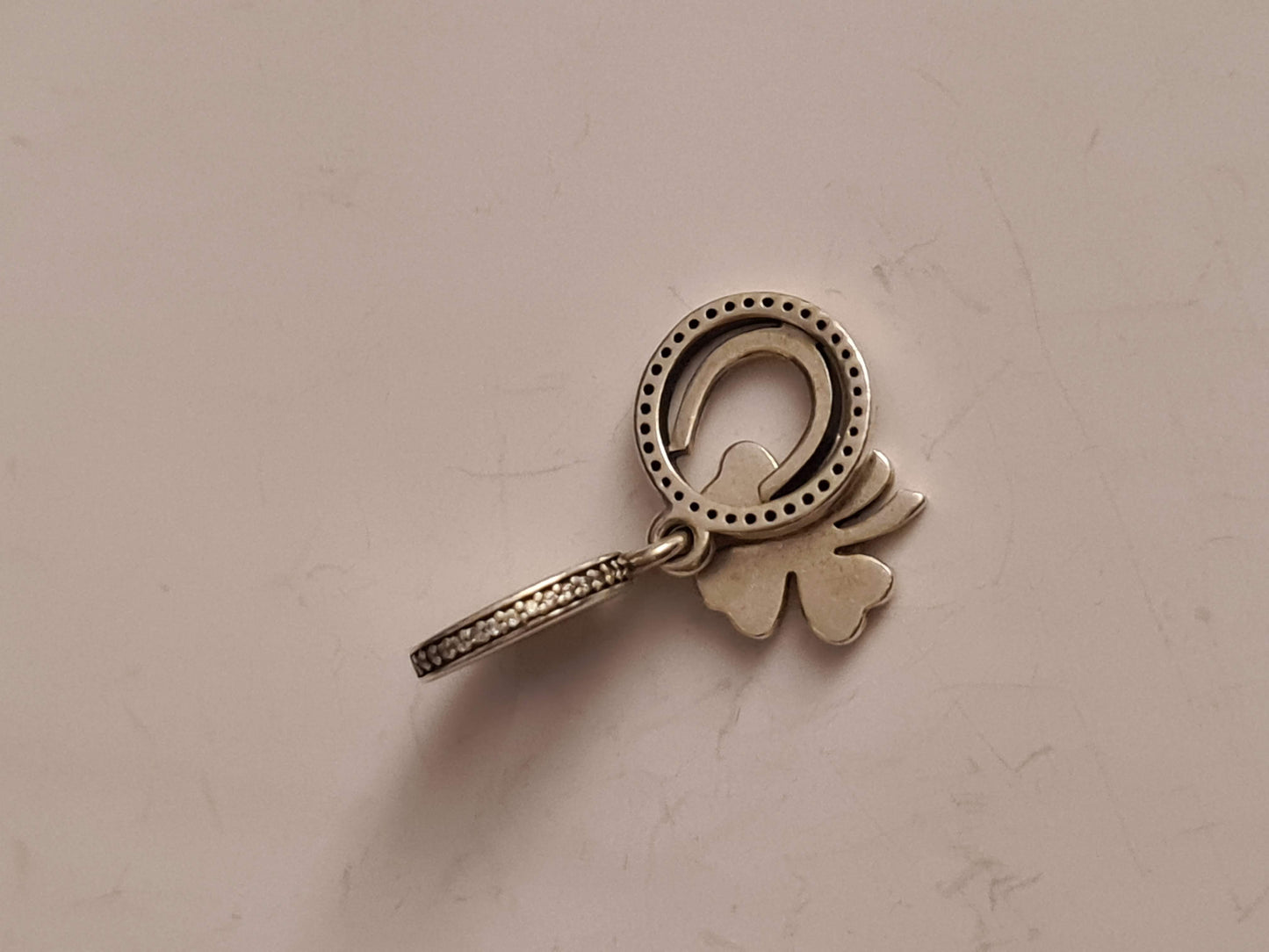 Genuine Pandora Lucky Horse Shoe Clover Pave Good Luck Wedding Gift Charm