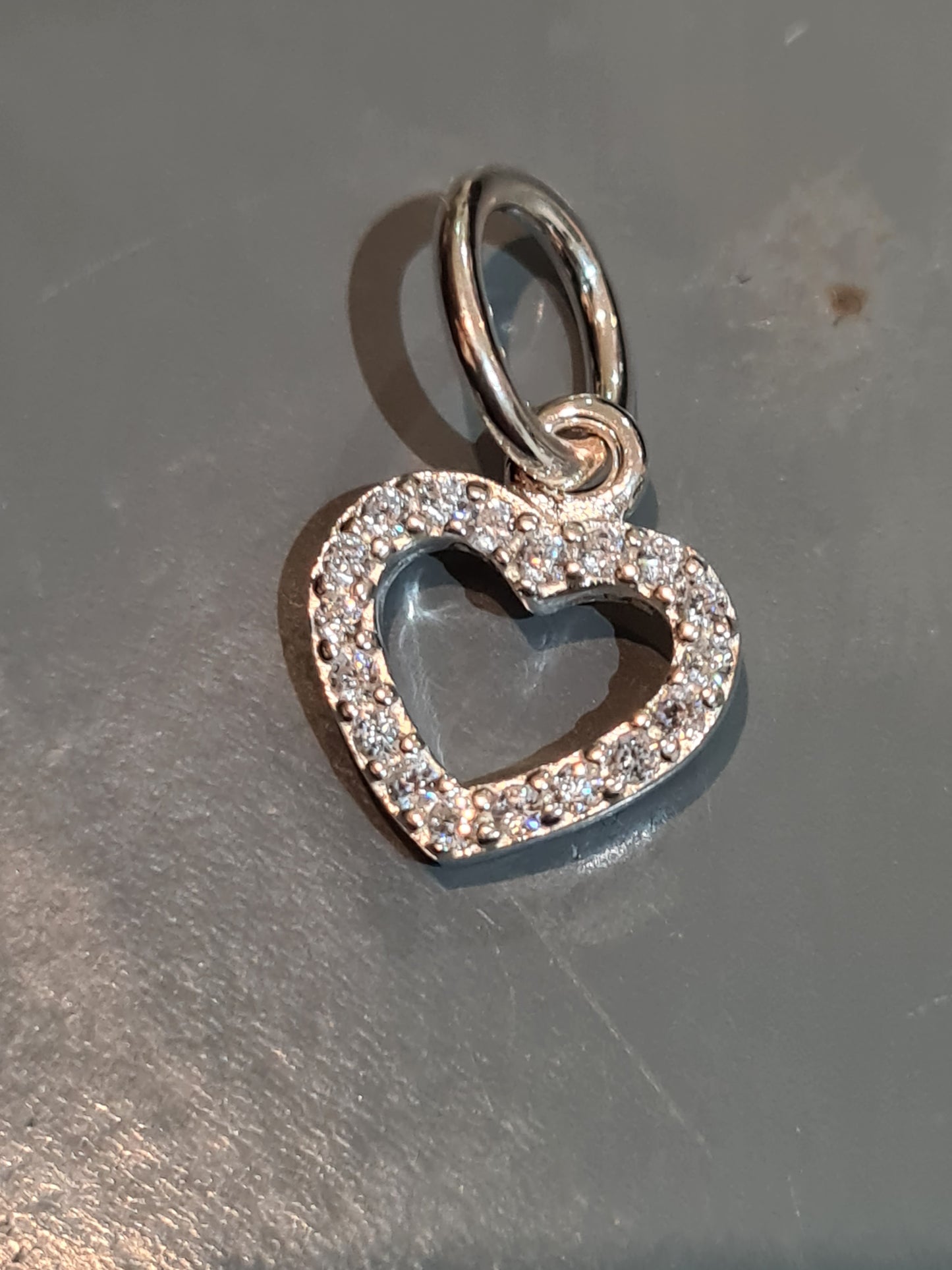 Genuine Pandora Cz Heart Dangle Charm Love Dangle