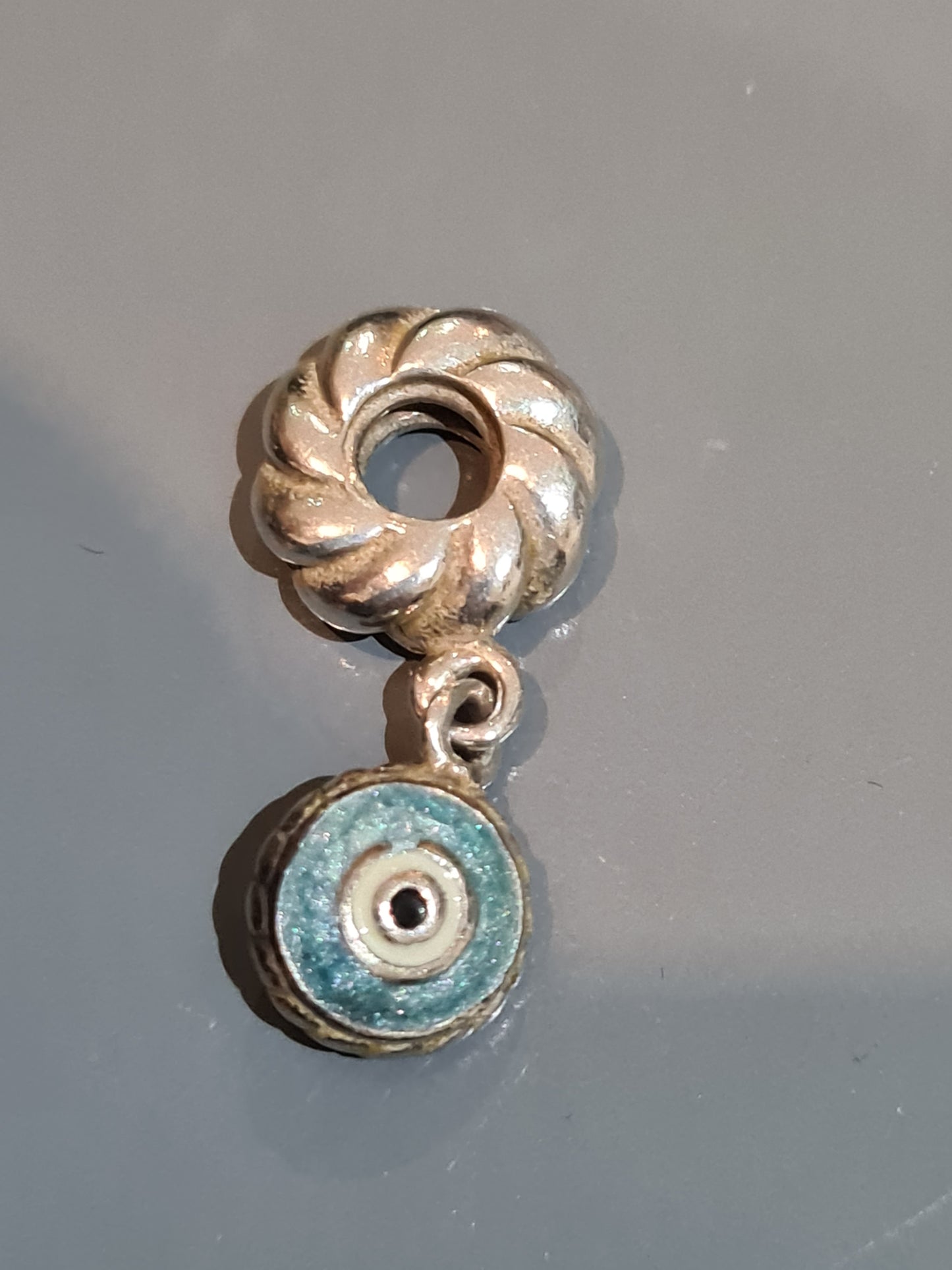 Genuine Pandora Protective Lucky Evil Eye Dangle Blue Enamel