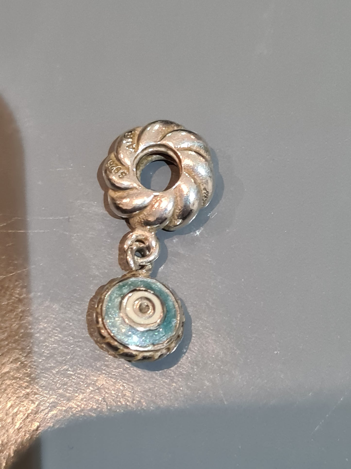 Genuine Pandora Protective Lucky Evil Eye Dangle Blue Enamel