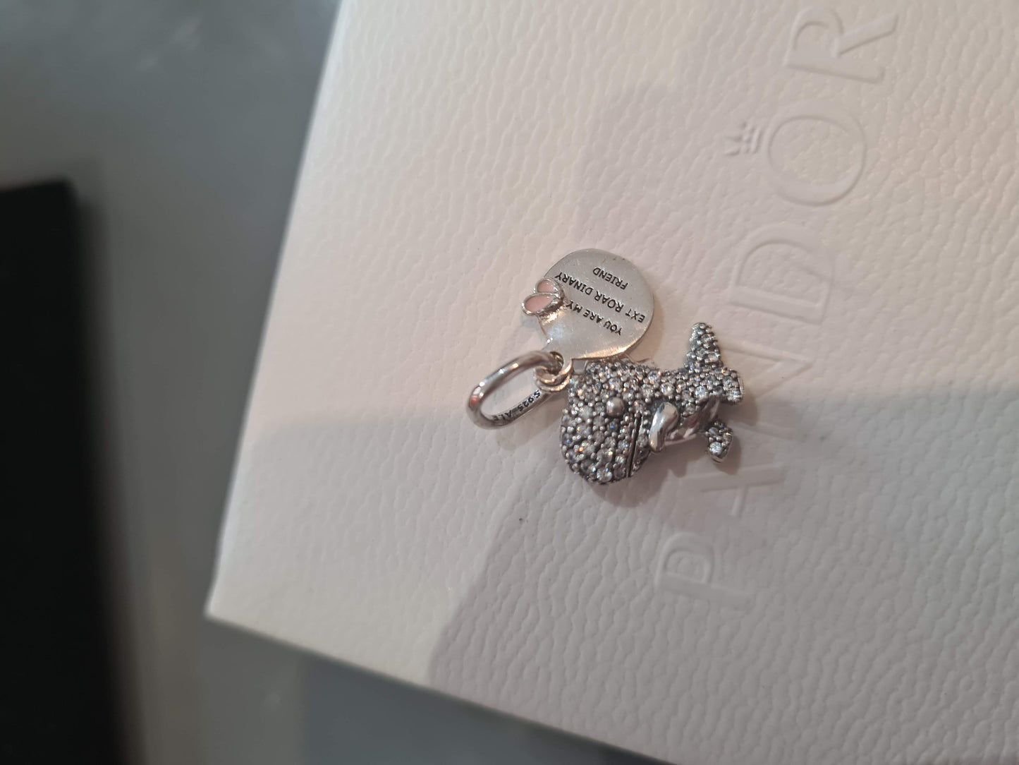 Genuine Pandora Pave Dinosaur You are my Rawrsome Friend Charm