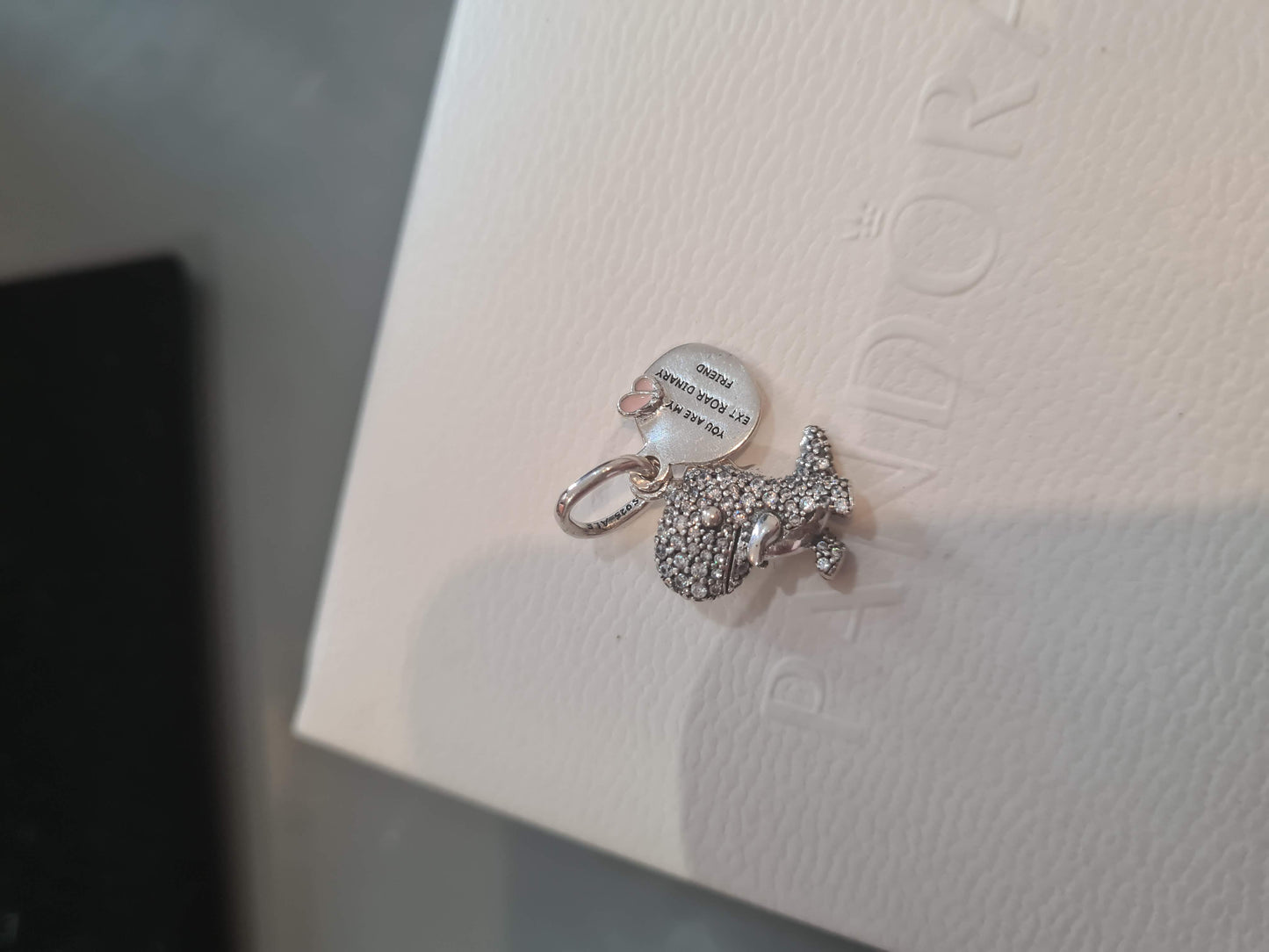 Genuine Pandora Pave Dinosaur You are my Rawrsome Friend Charm