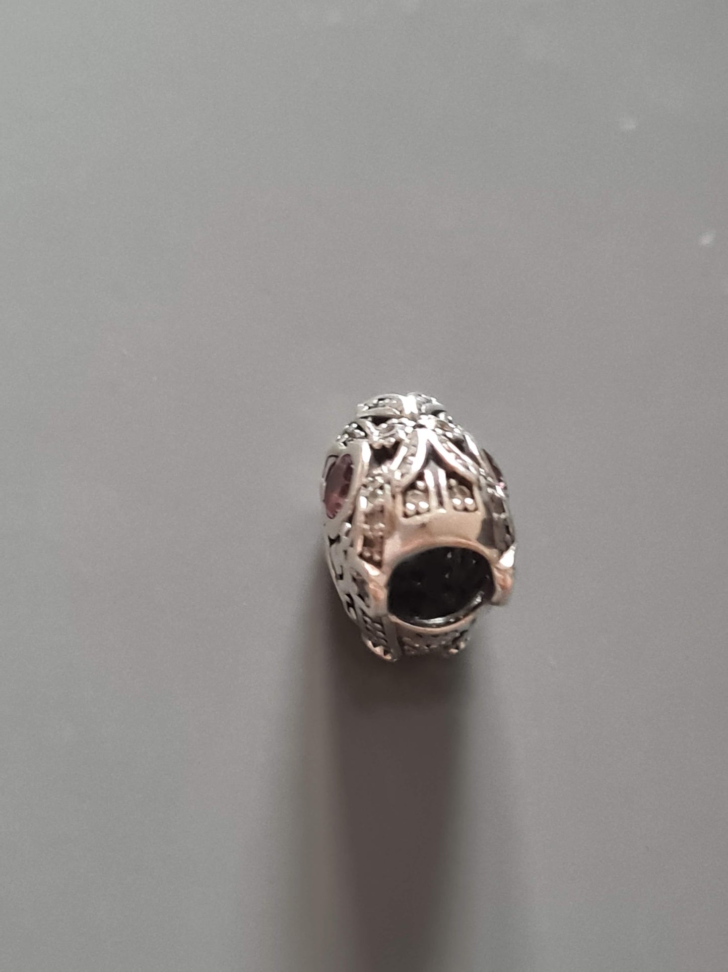 Genuine Pandora Heart With Pink Stone Pave