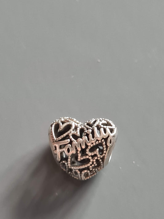 Genuine Pandora Openwork Heart Family Charm Love