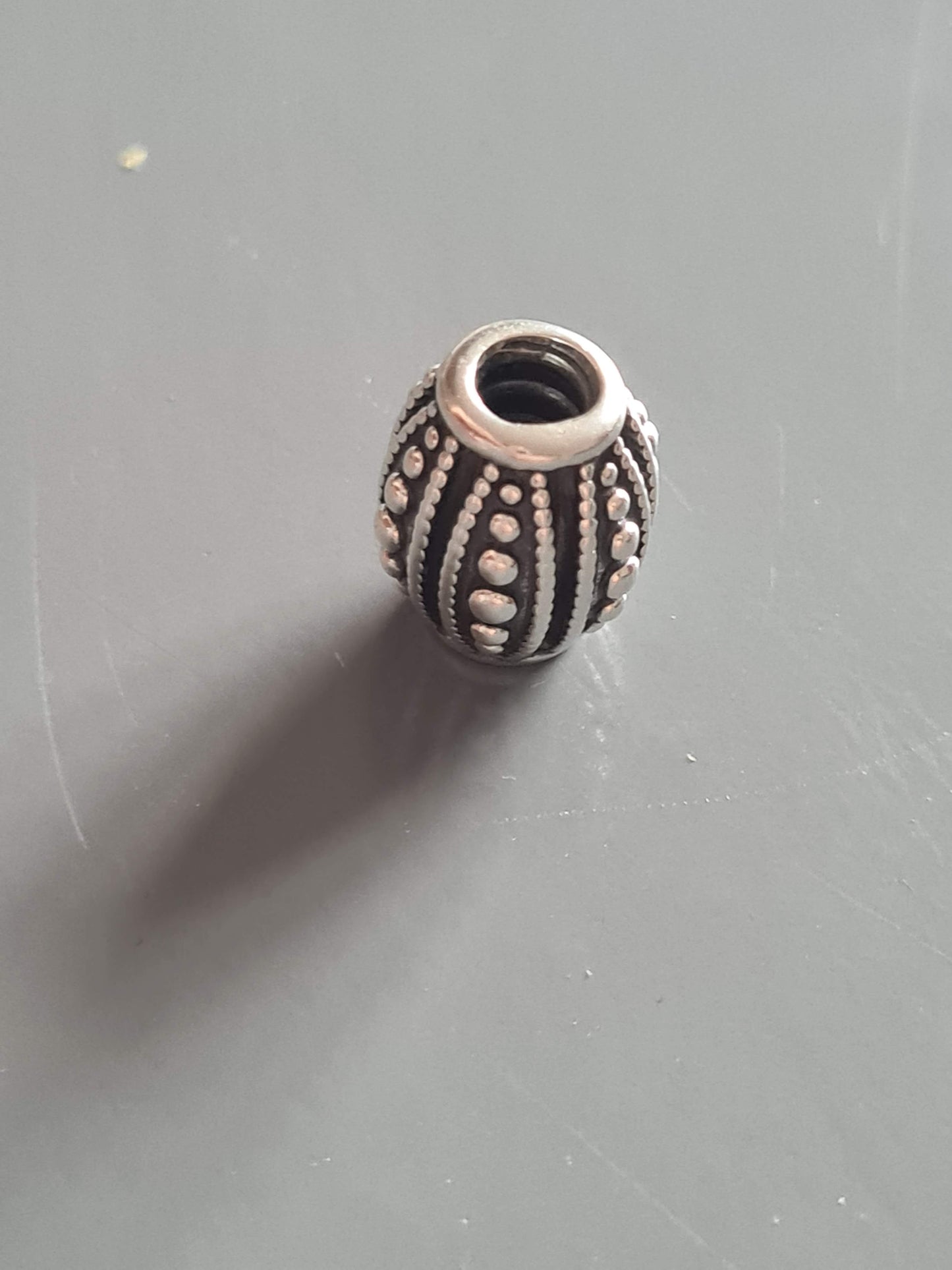 Genuine Pandora Old Barrel Charm Oxidised Charm Retired