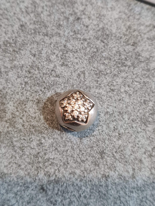 Genuine Pandora Pave Star Clips in Clear