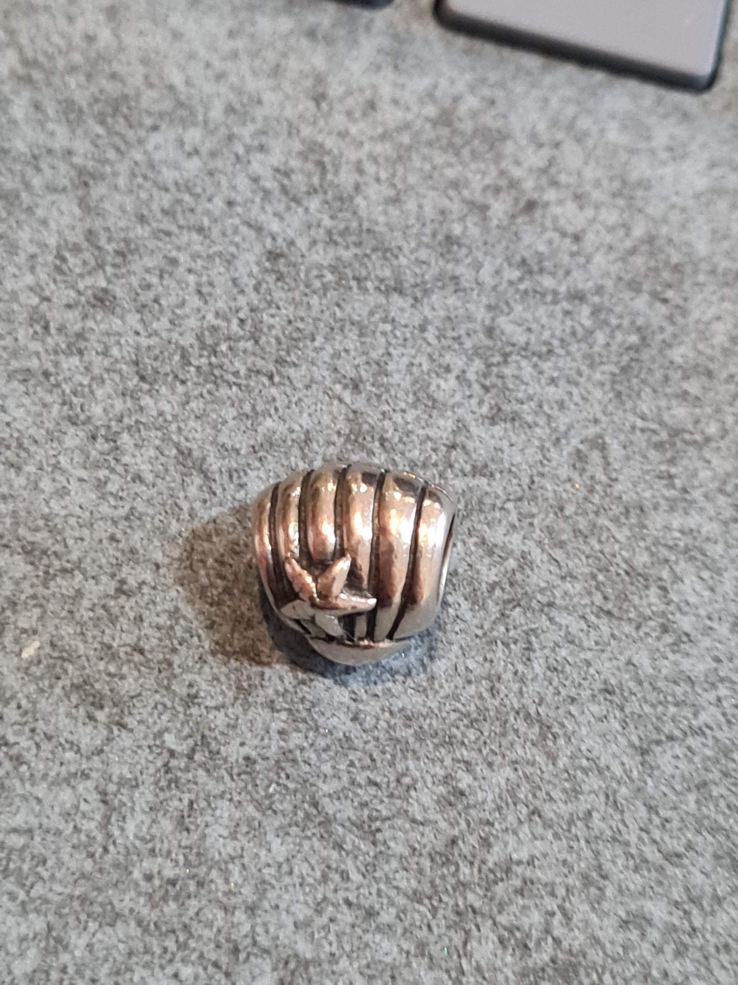 Genuine Pandora Seashell and Starfish Charm in Plain Silver