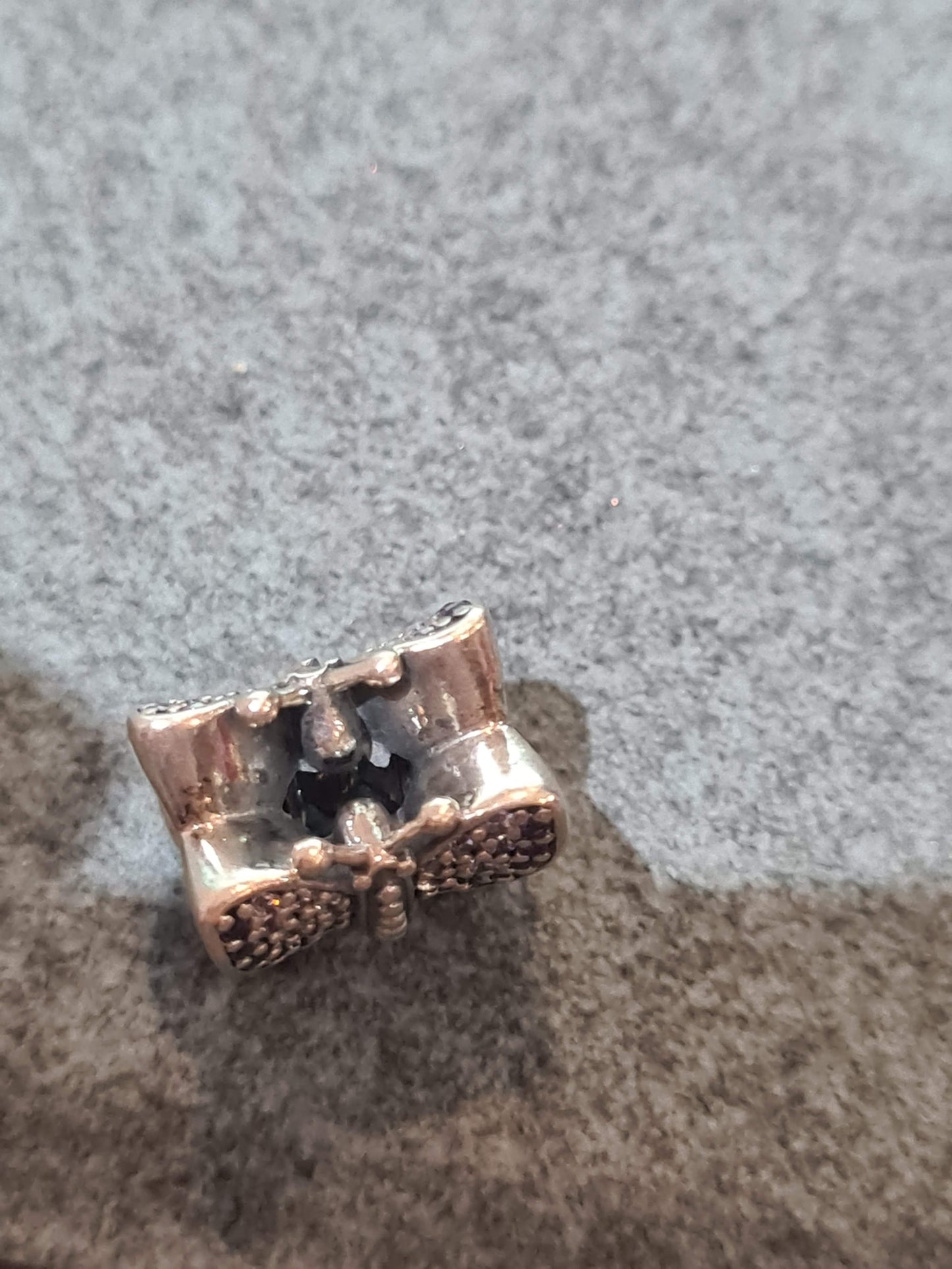 Genuine Pandora Butterfly Sparkle Purple and Clear Pave Charm