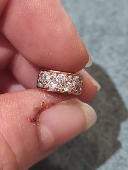 Genuine Pandora Rose Gold Sparkle Clip With Silicone Inserts