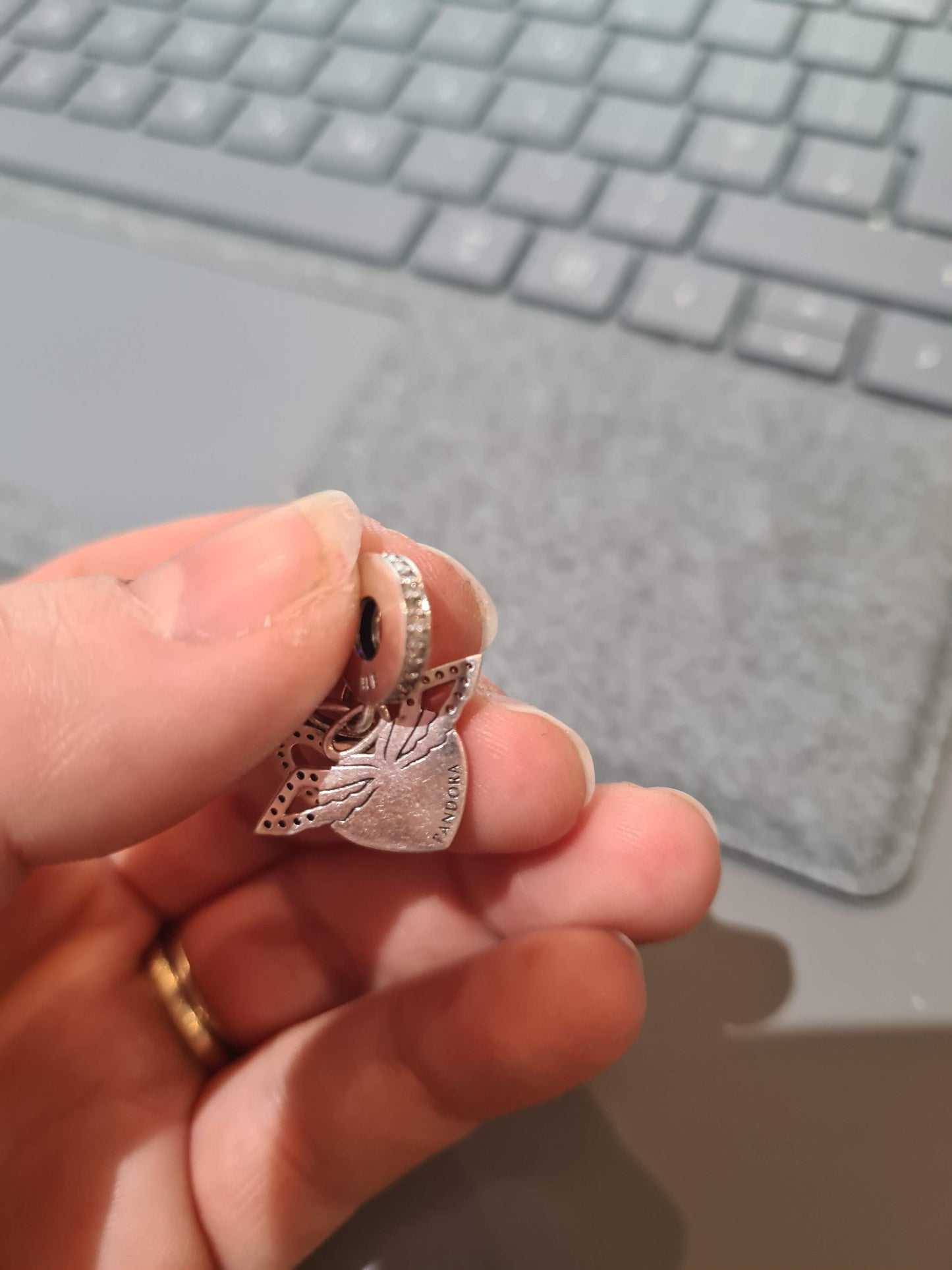 Genuine Pandora Angel Wings Heart Charm Spread Your Wings and Fly