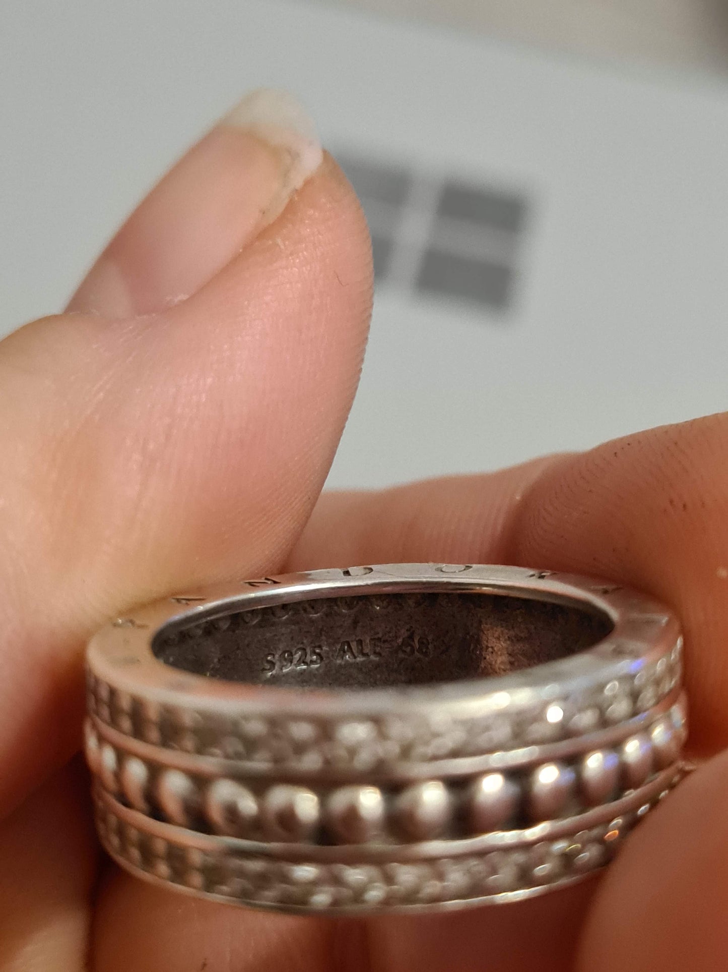 Genuine Pandora Huge Chunky Ring Pave Triple Layer Ring in Size 48
