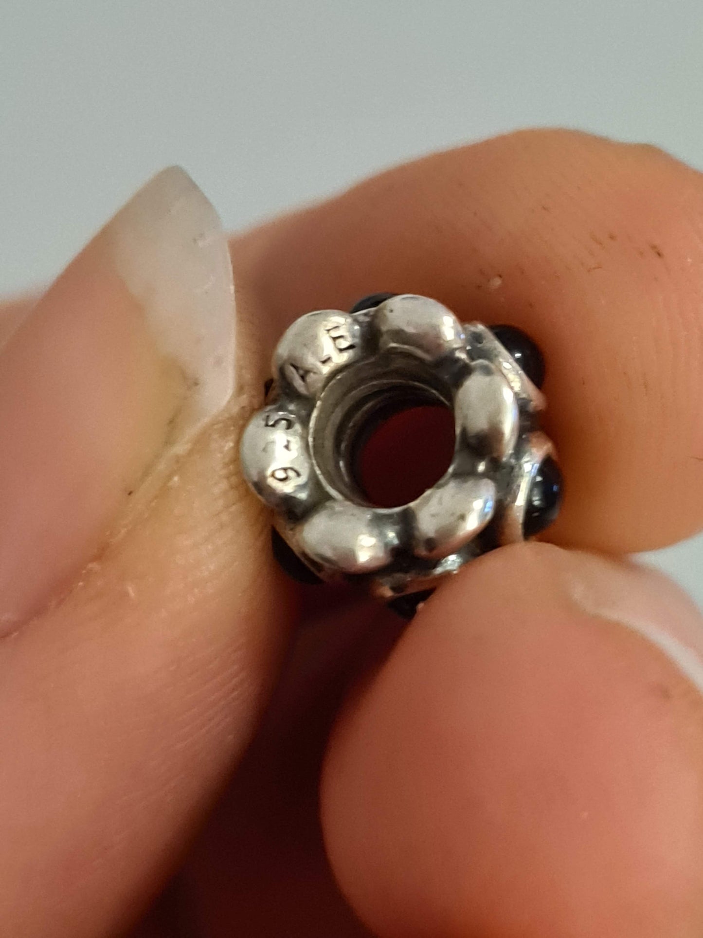 Genuine Pandora Black Forget Me Not Charm Retired Onyx