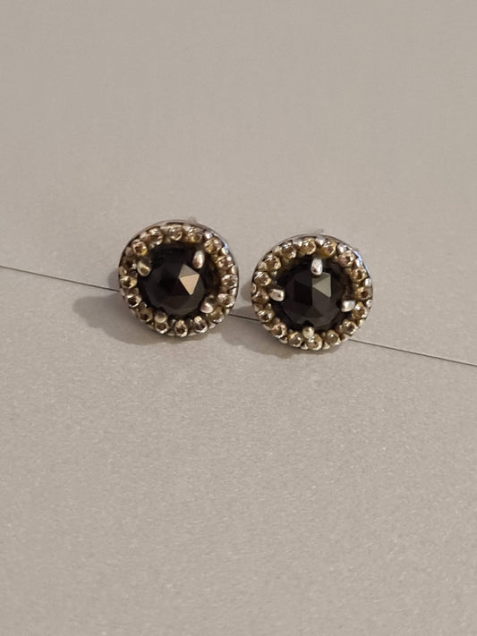 Genuine Pandora Black Onyx Spinel Earrings Retired VERY Rare HTF