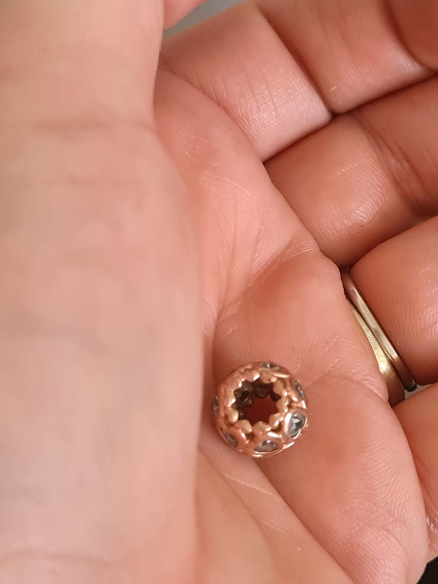 Genuine Pandora Rose Gold Love Is All Around Cz Clear Stone Charm