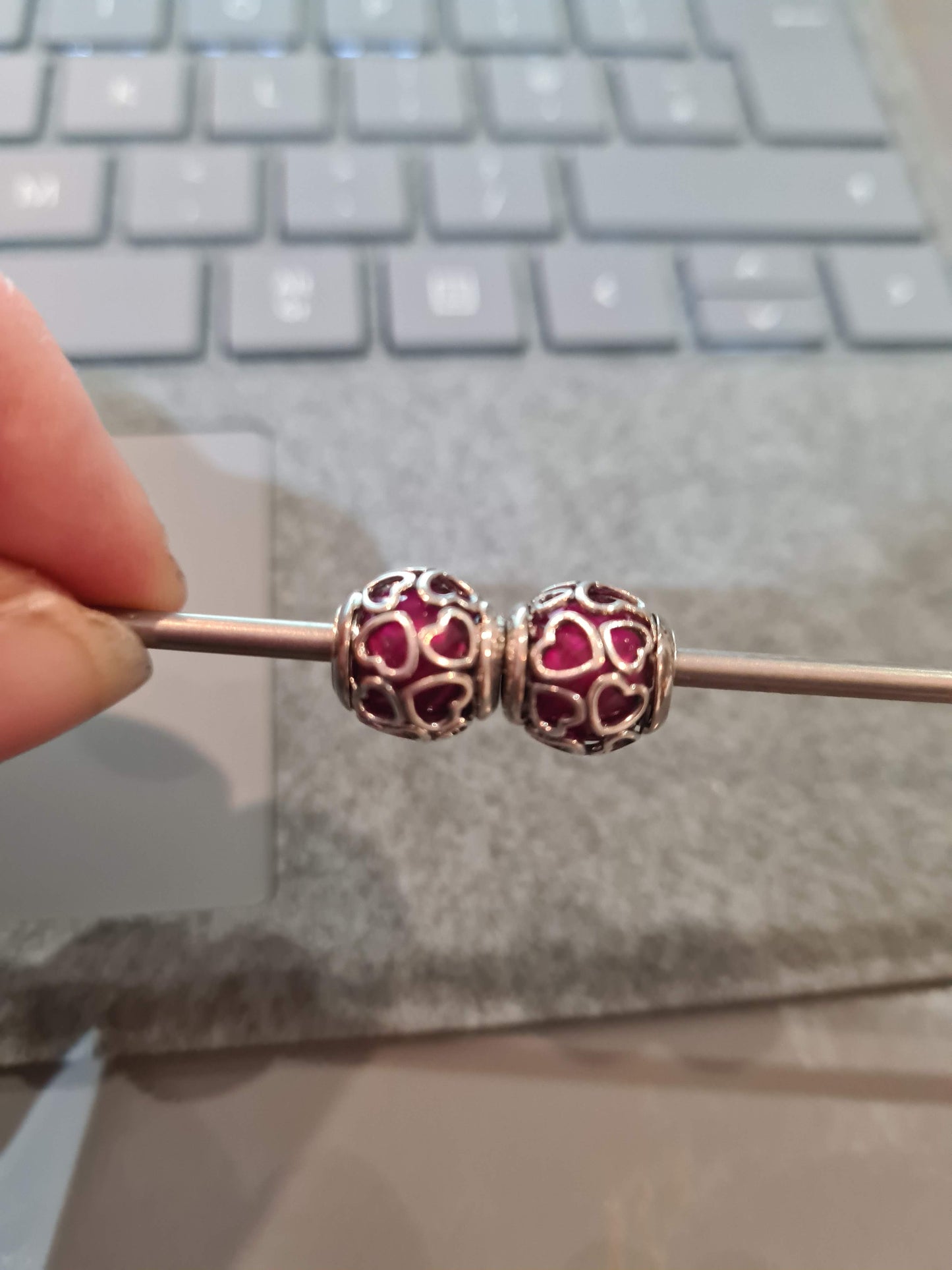 Genuine Pandora Cerise Encased In Love Charm x1