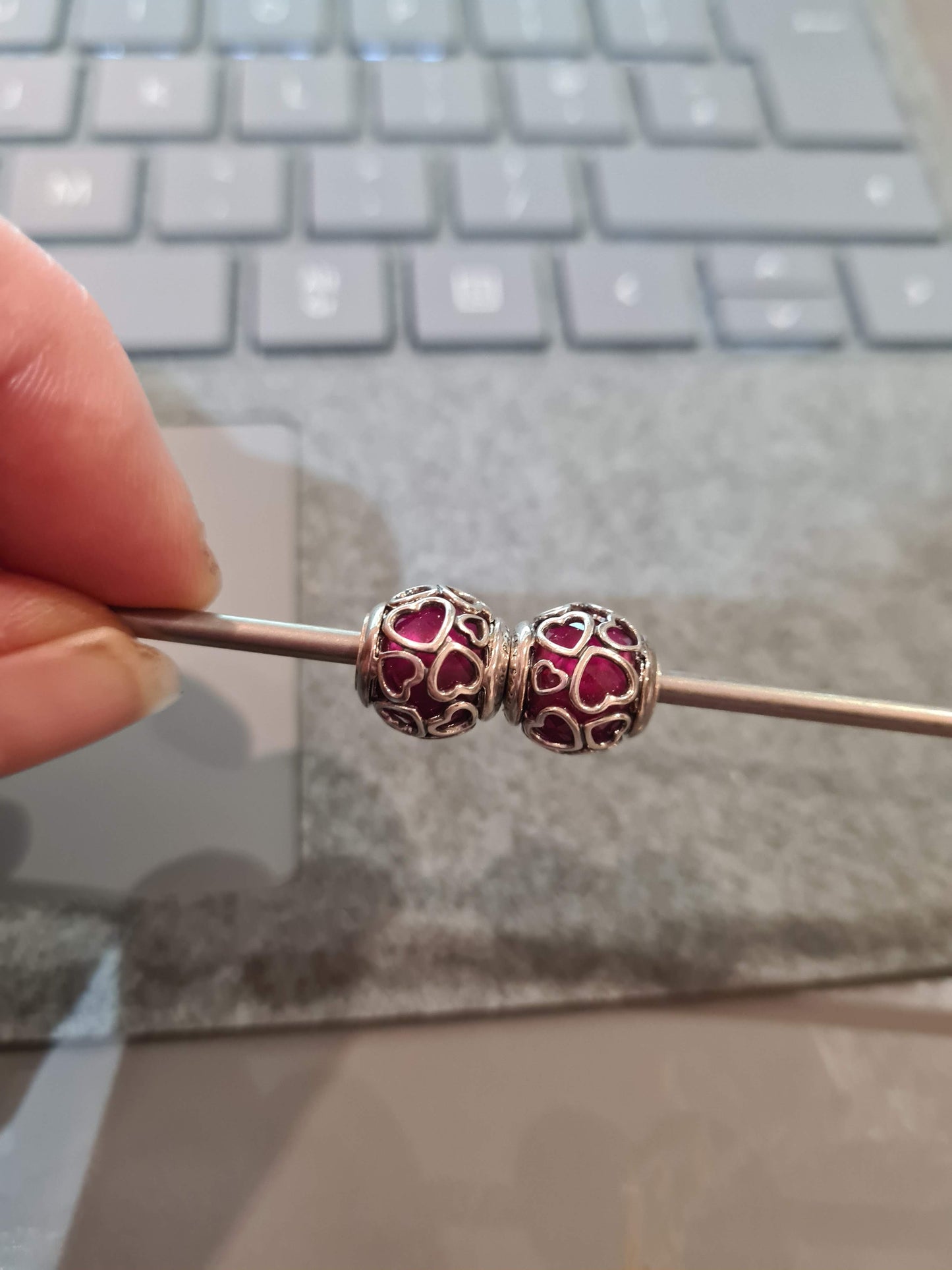Genuine Pandora Cerise Encased In Love Charm x1