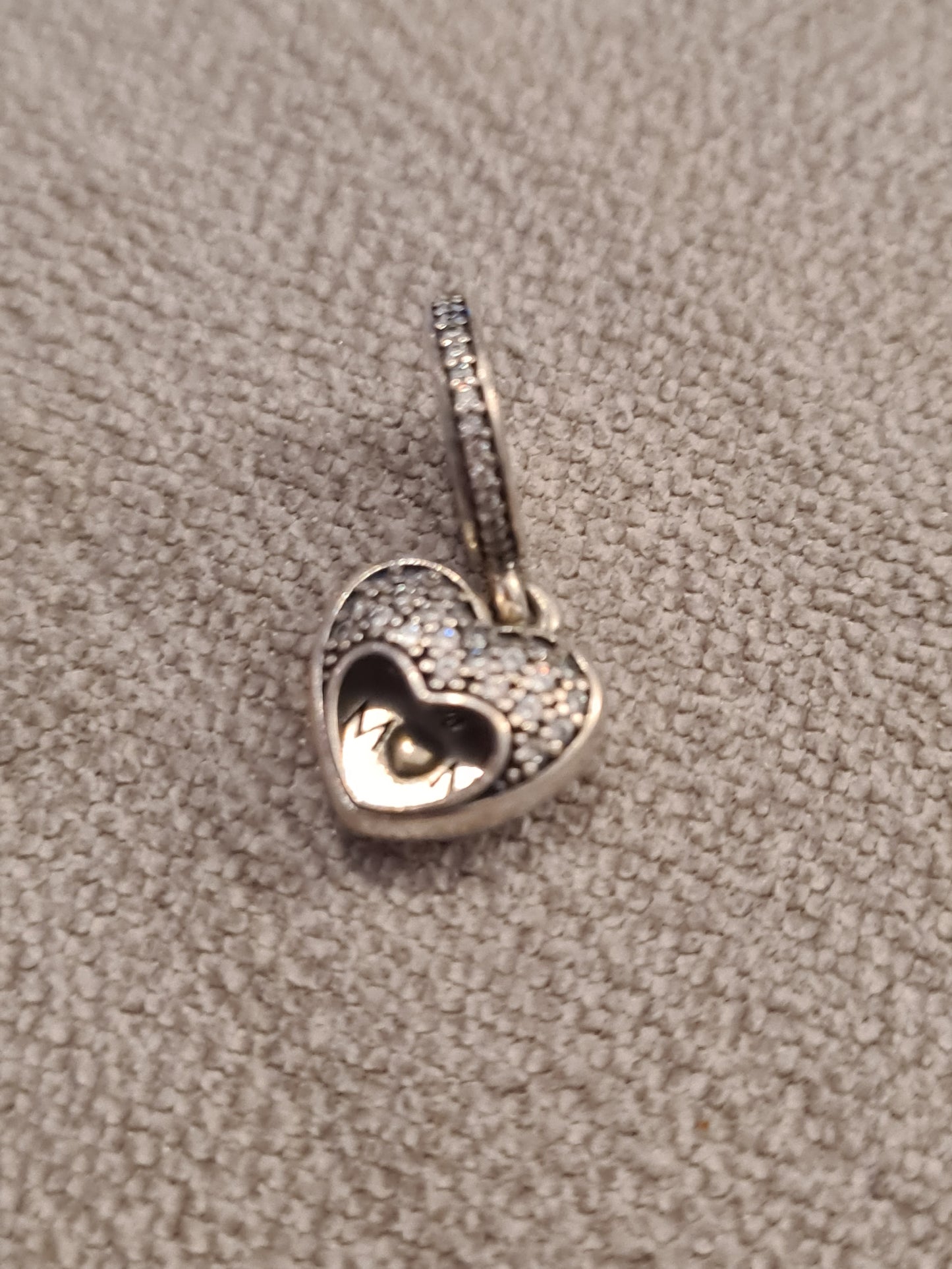 Genuine Pandora I Love My Mum Locket Pave Dangle Charm