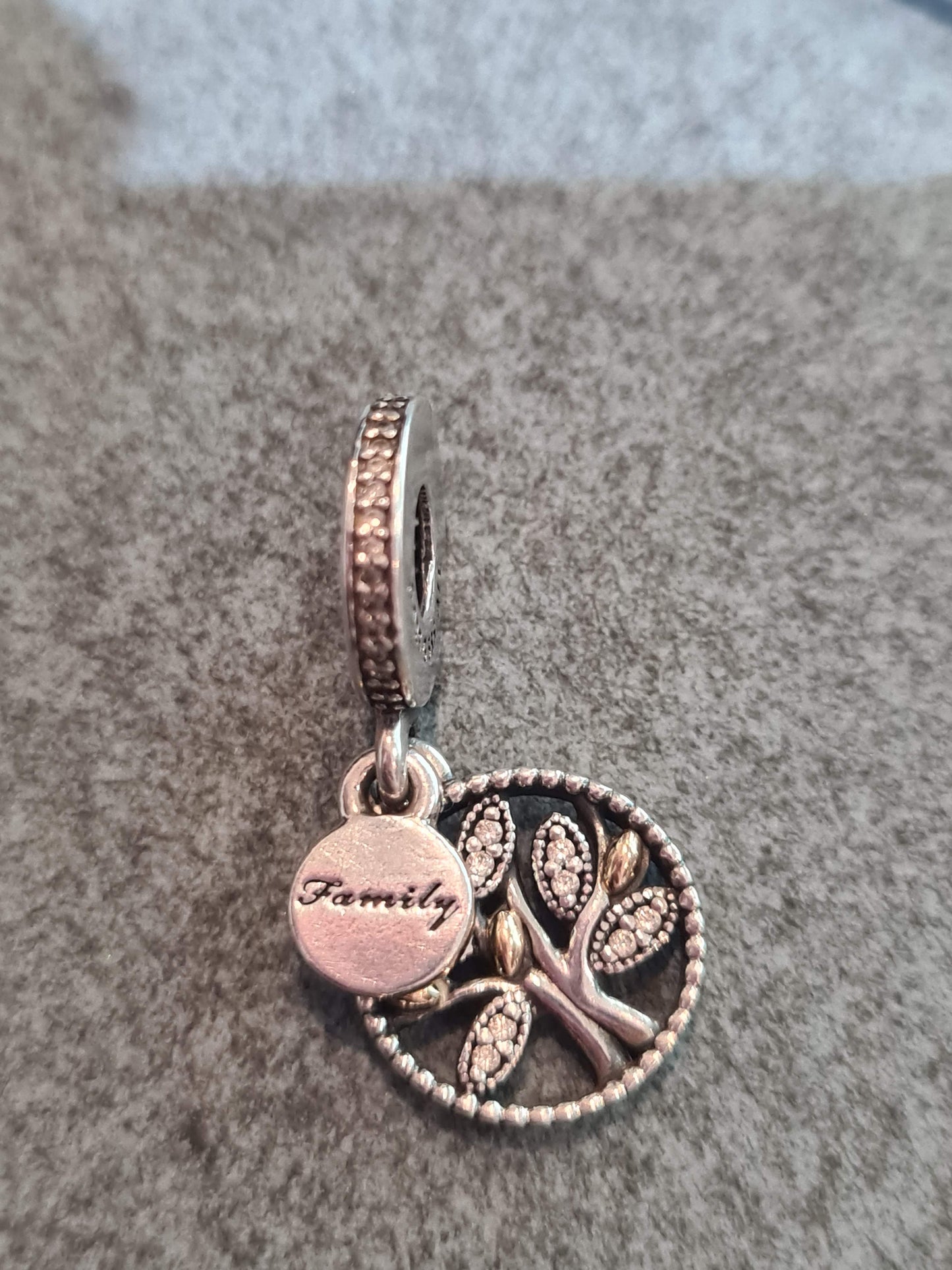 Genuine Pandora Two Tone Family Tree Dangle Silver or SHINE GOLD