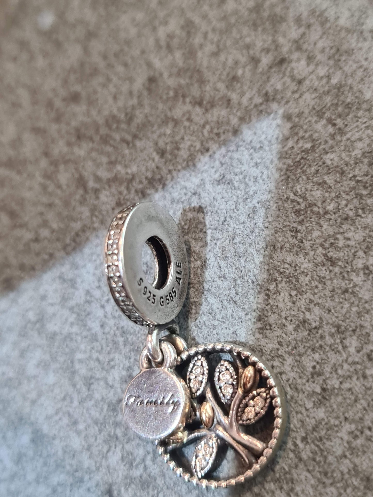Genuine Pandora Two Tone Family Tree Dangle Silver or SHINE GOLD
